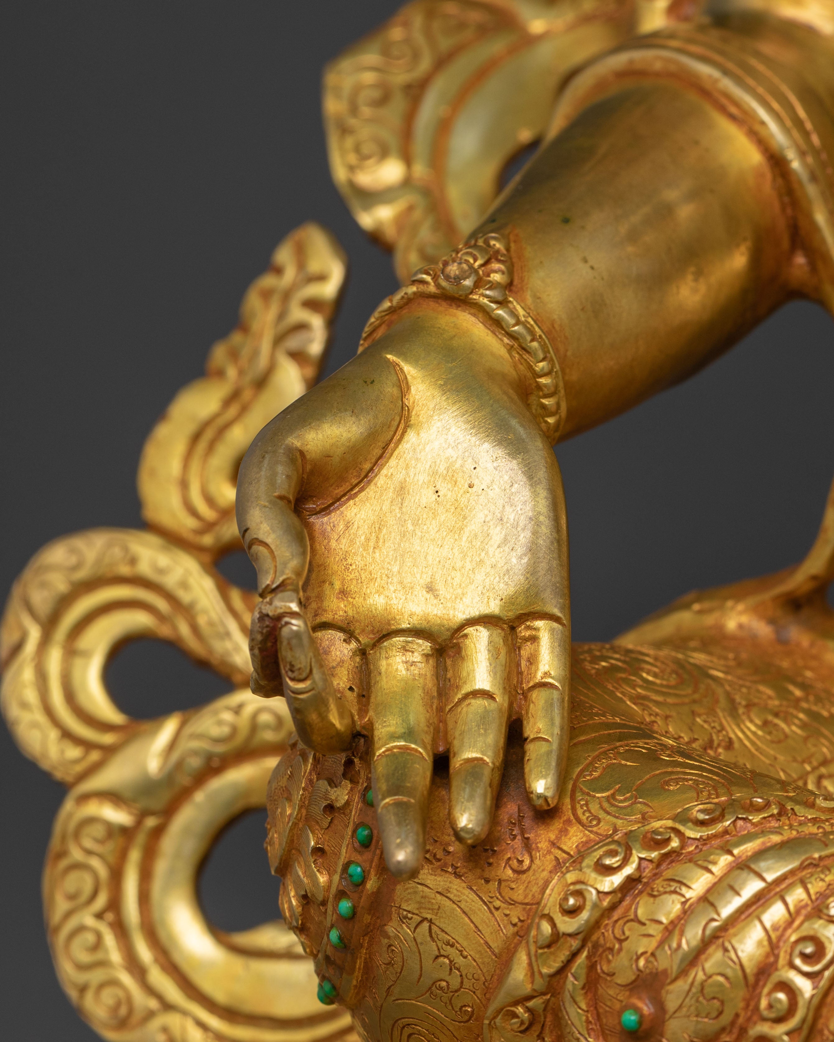 Green Tara Golden Statue | Spiritual Guardian