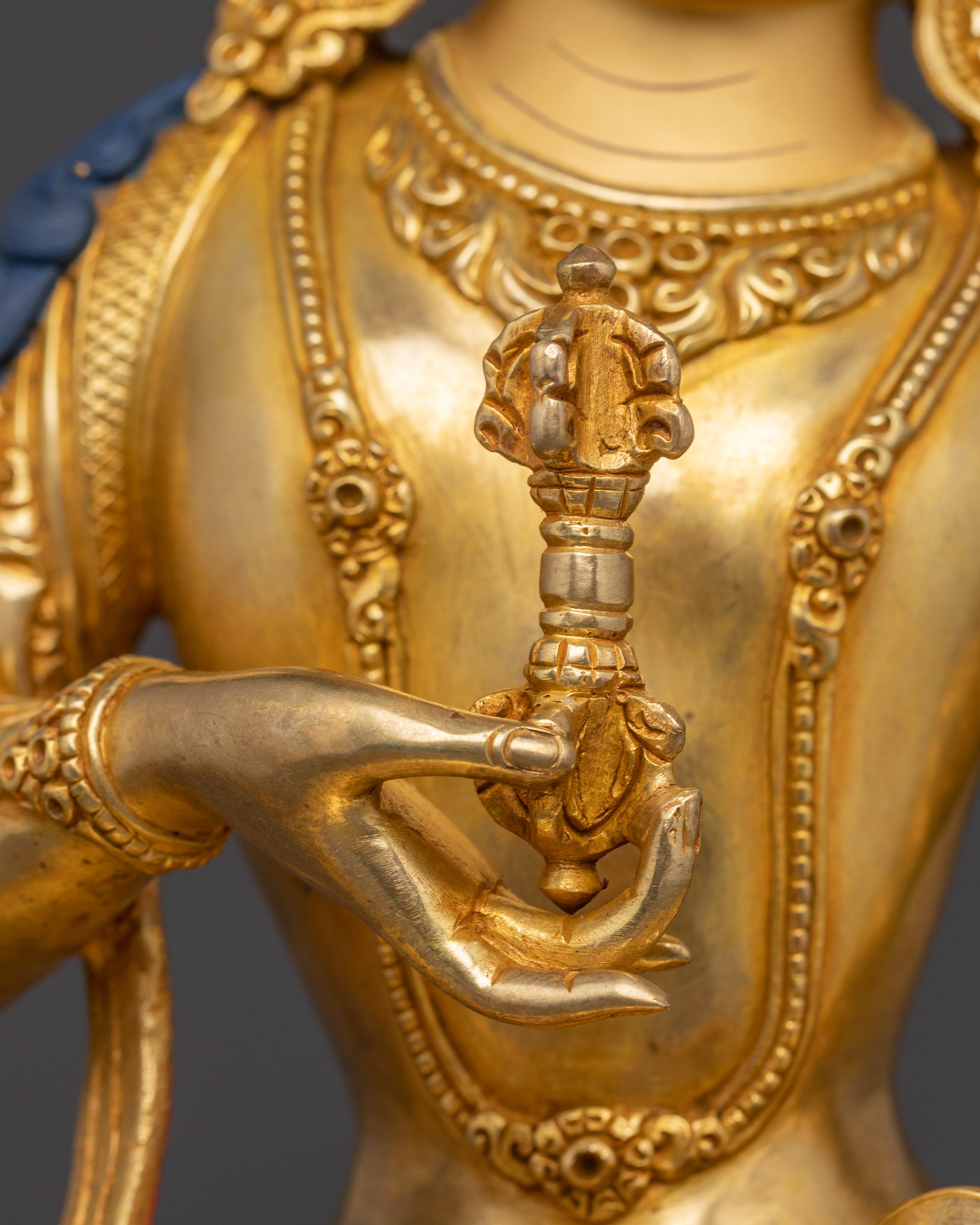 Sacred Golden Vajrasattva Handmade Statue | Tantric Purification Deity