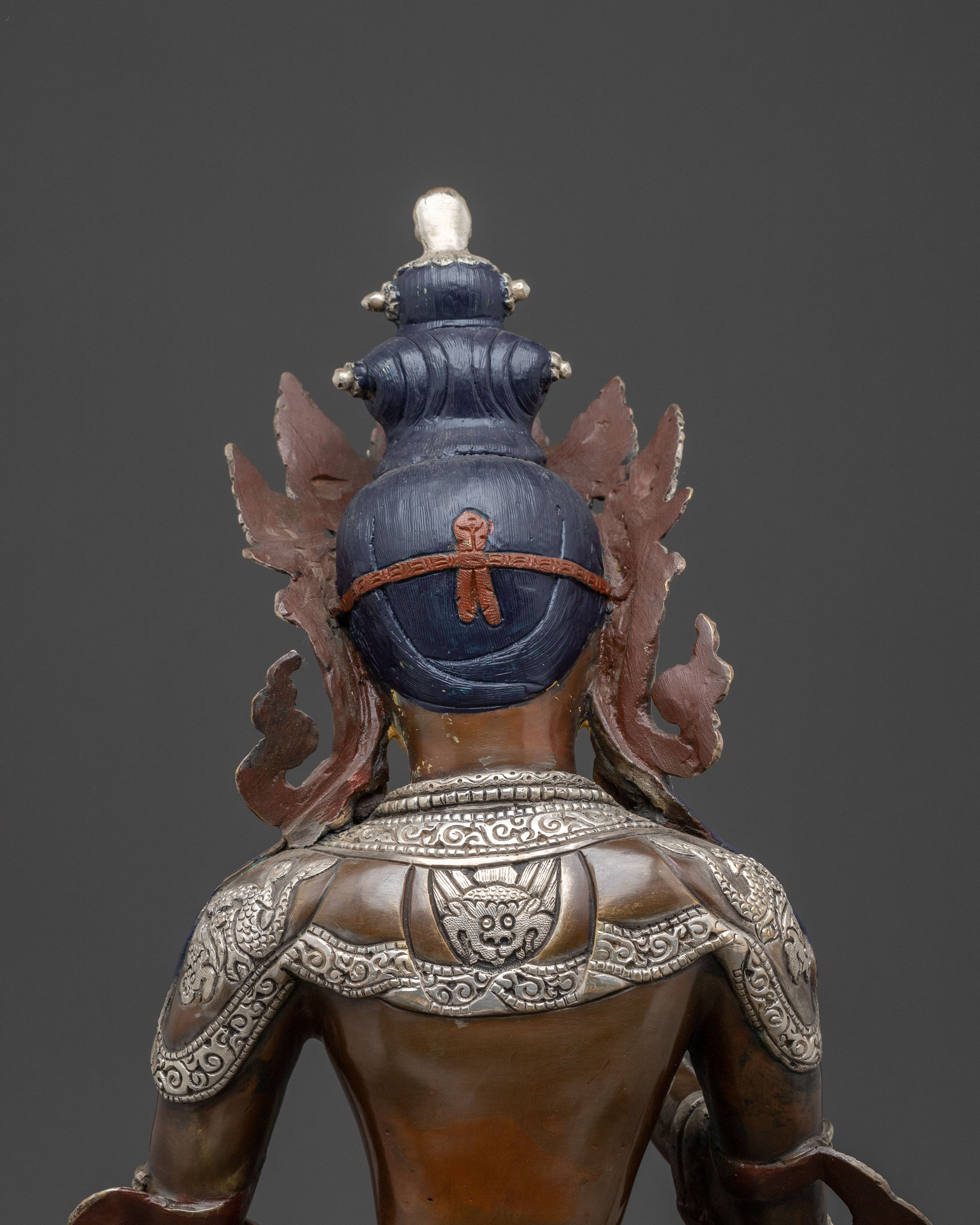 Vajrasattva Statue for Decor: Oxidized Copper Art