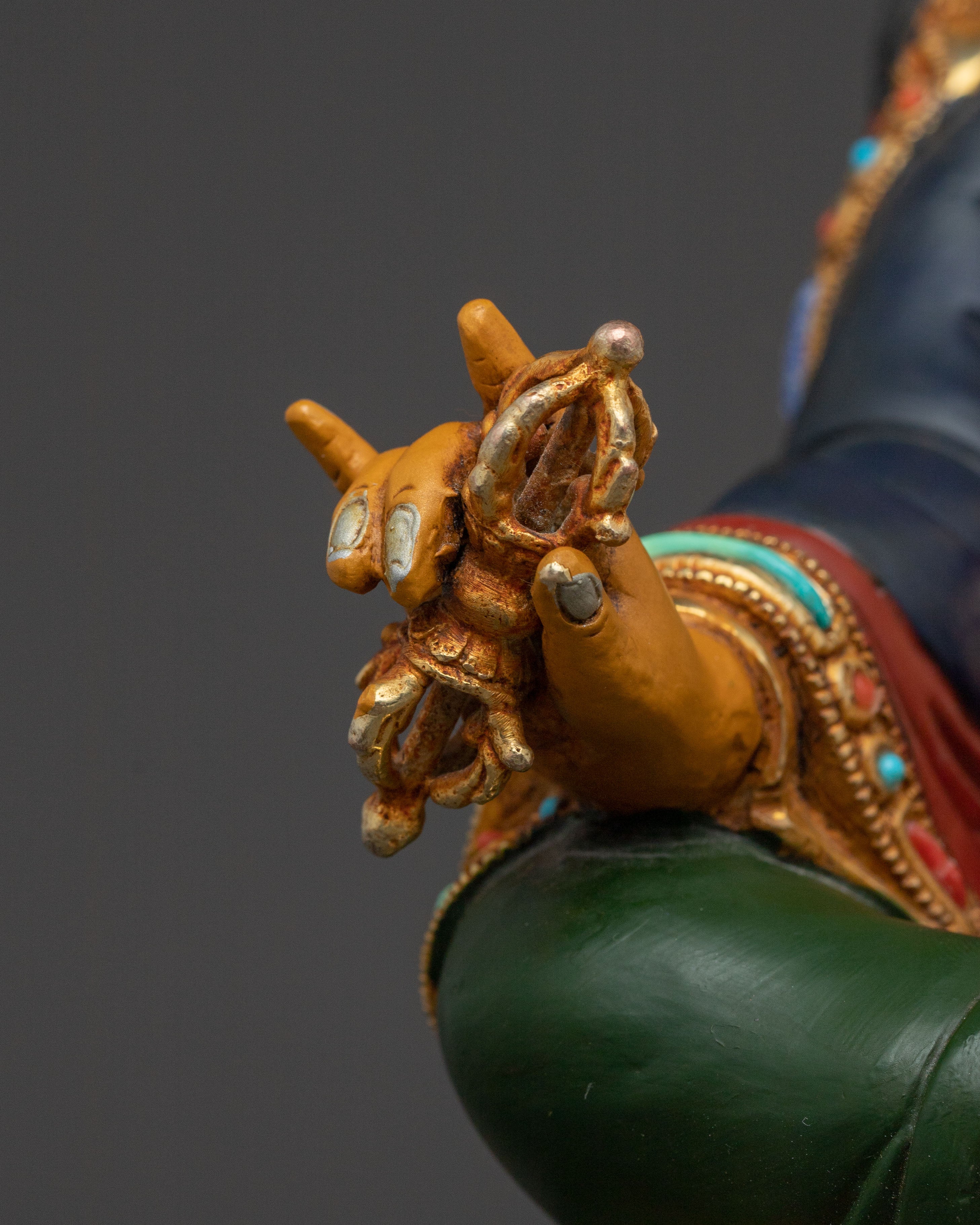 24K Gold Gilded Guru Rinpoche Sacred Statue - Serene Masterpiece