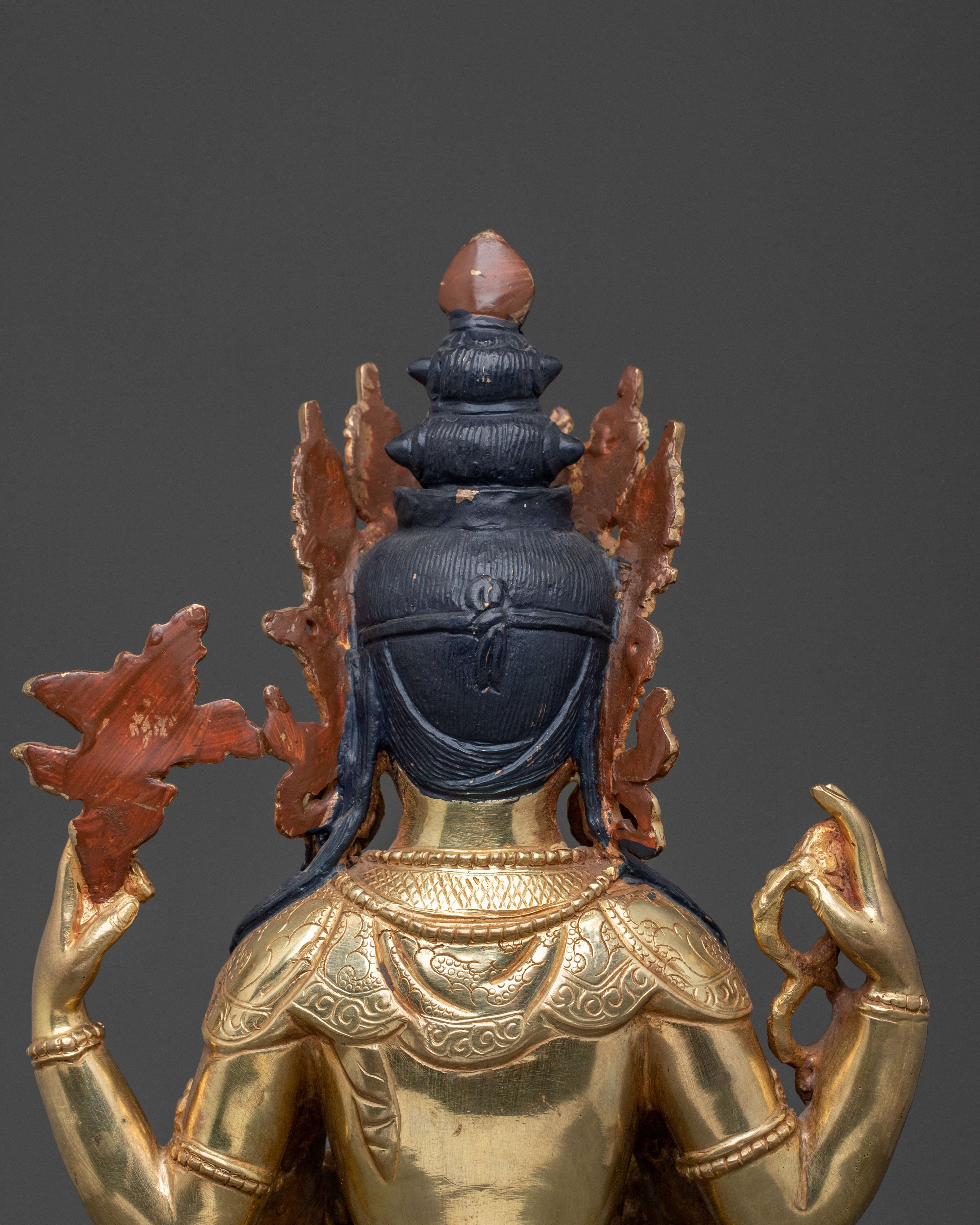 Handmade Chenrezig Statue: Compassion Bodhisattva