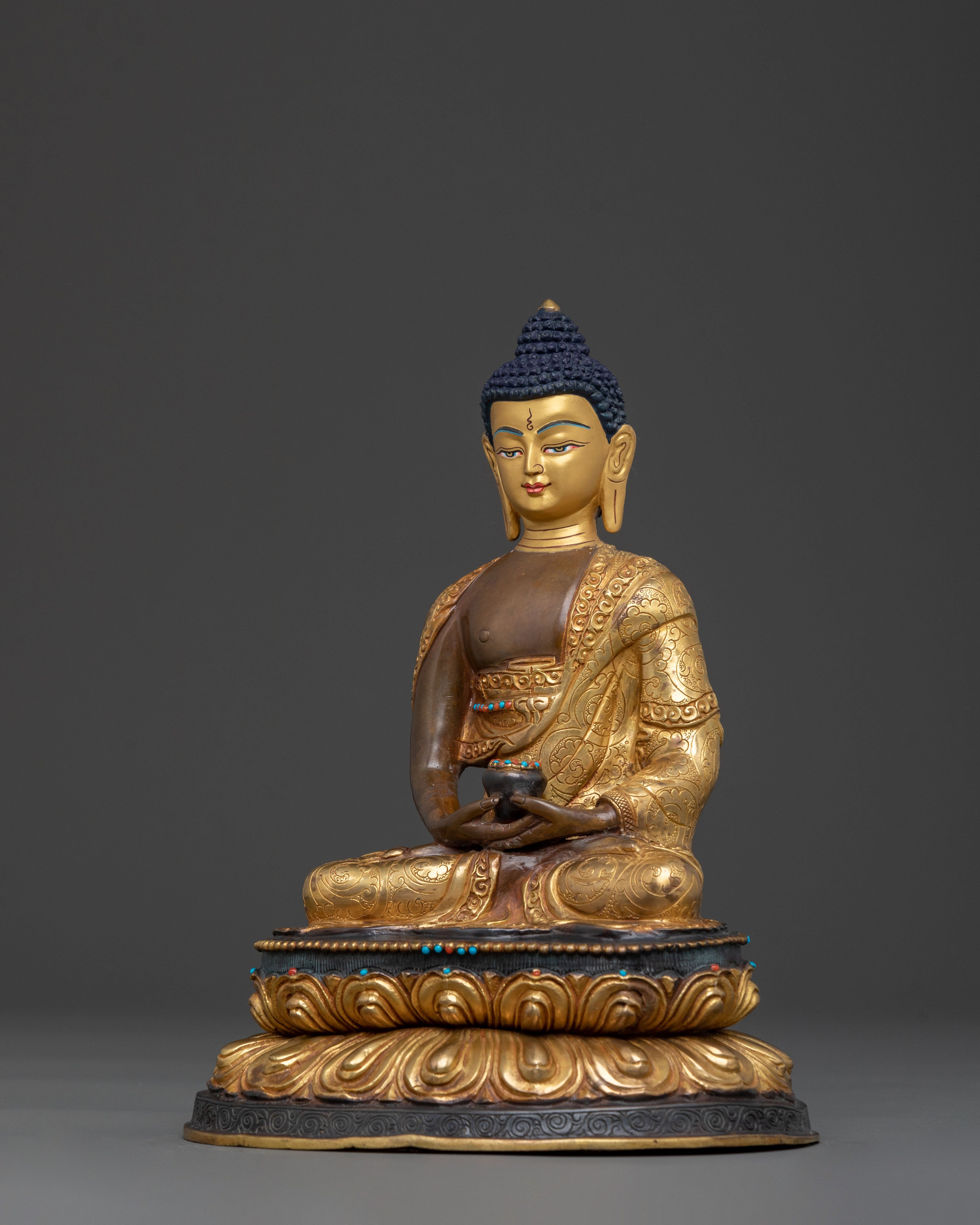 Golden Amitabha Buddha Sculpture