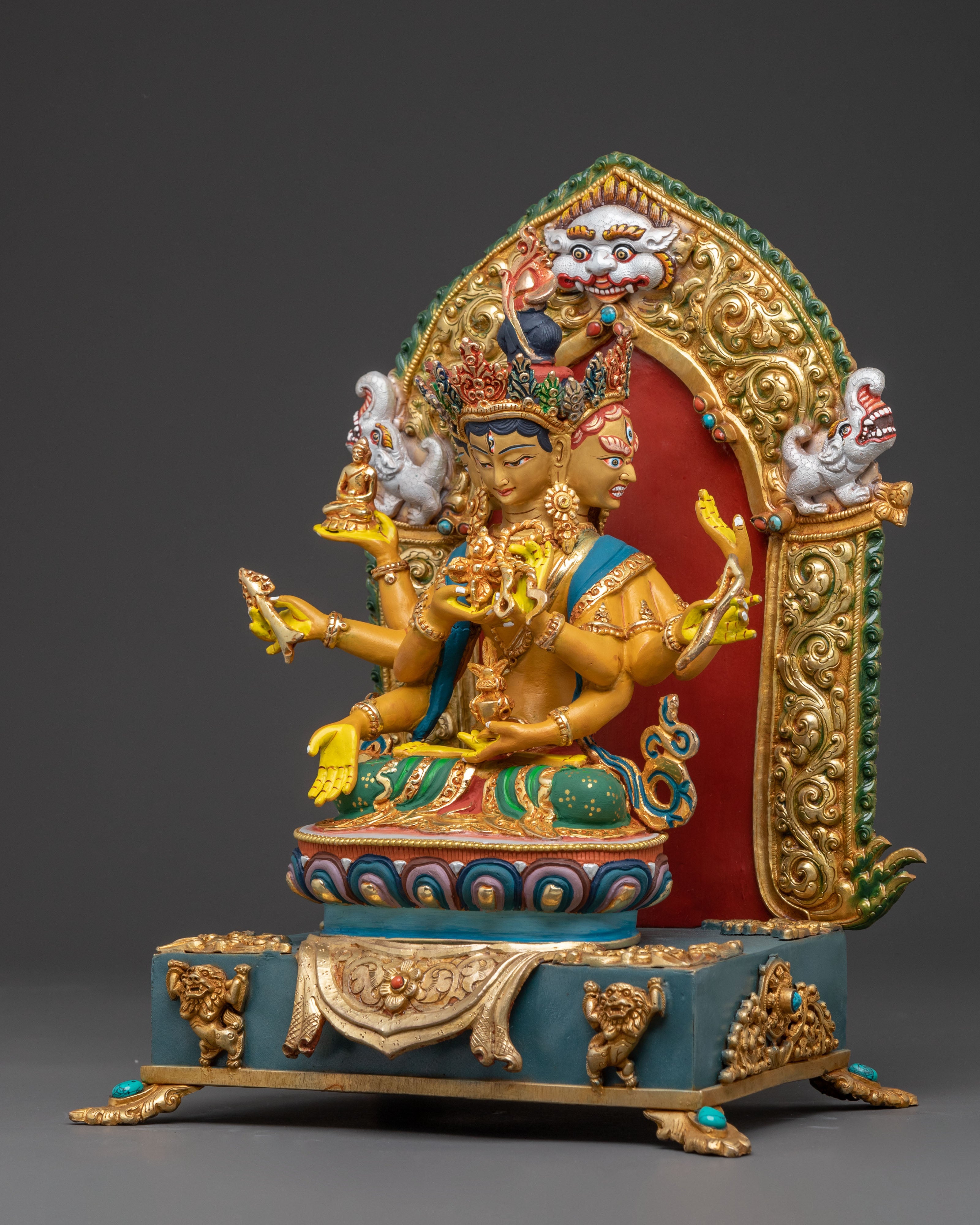 Handcrafted Namgyalma Statue on Throne: Divine Elegance