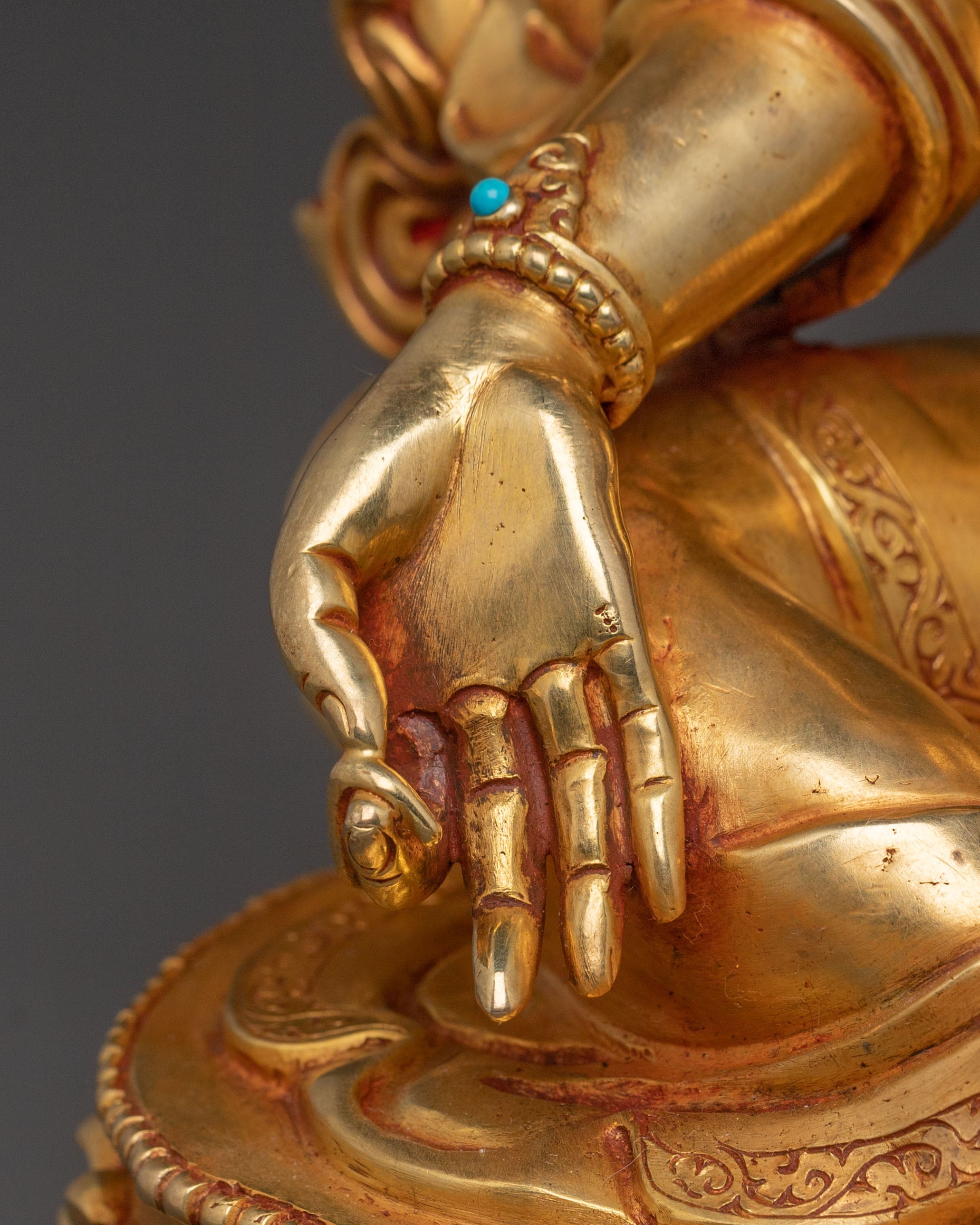 Green Tara Swift Protection Statue - Radiant Hand-Gilded Copper