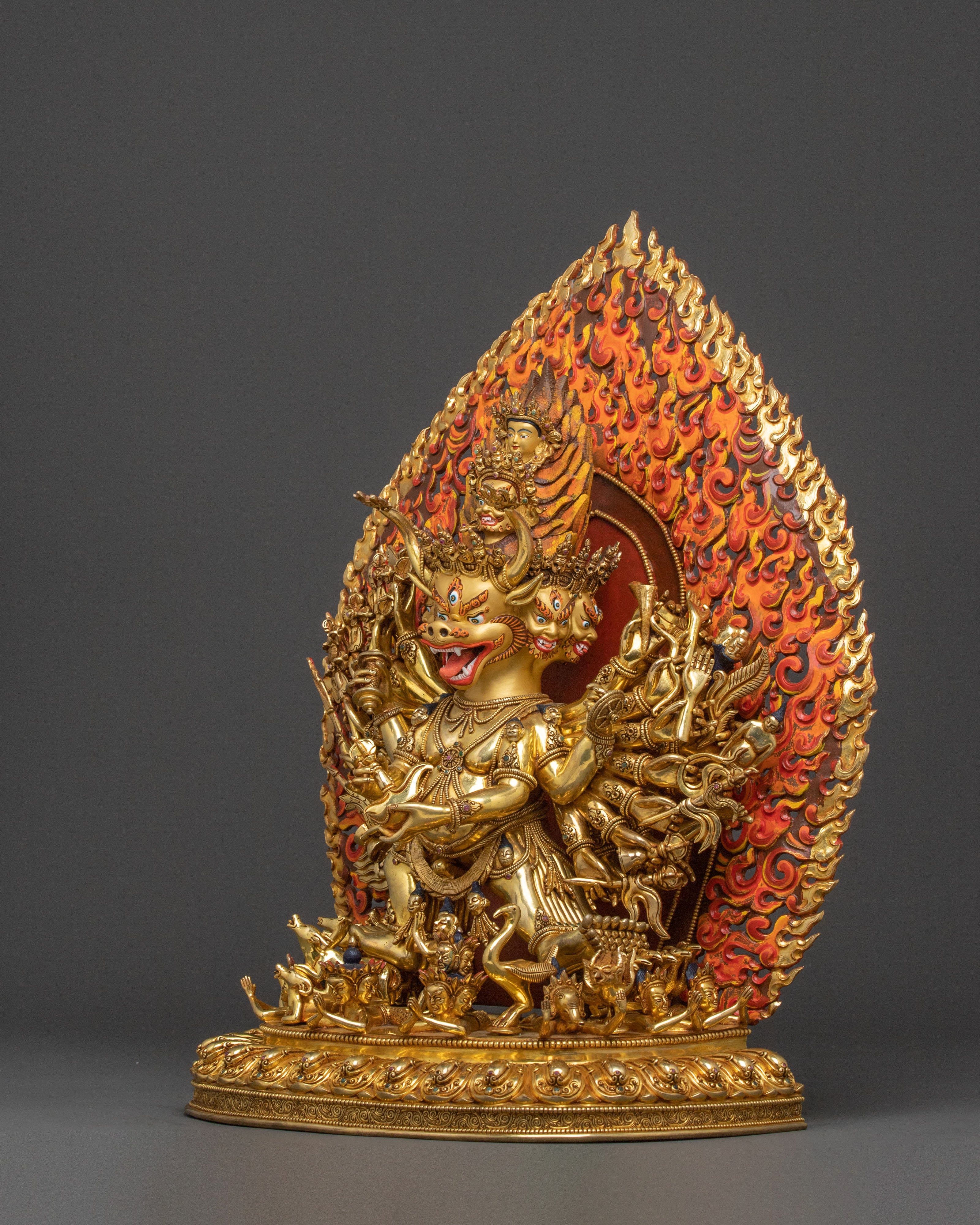 Fierce Deity Yamantaka Statue | 24K Gold Gilded