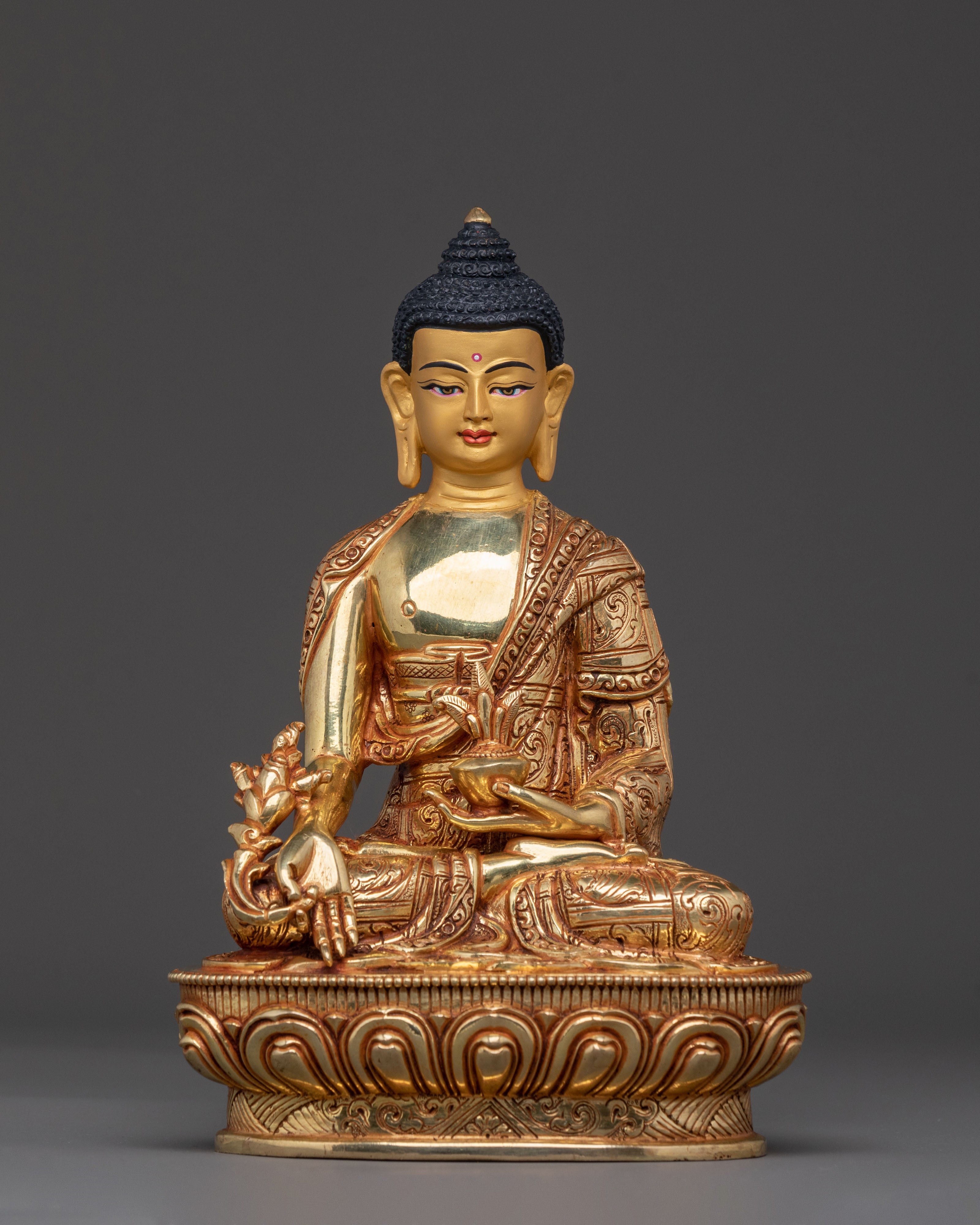 Spiritual Three Buddhas Golden Statue Set