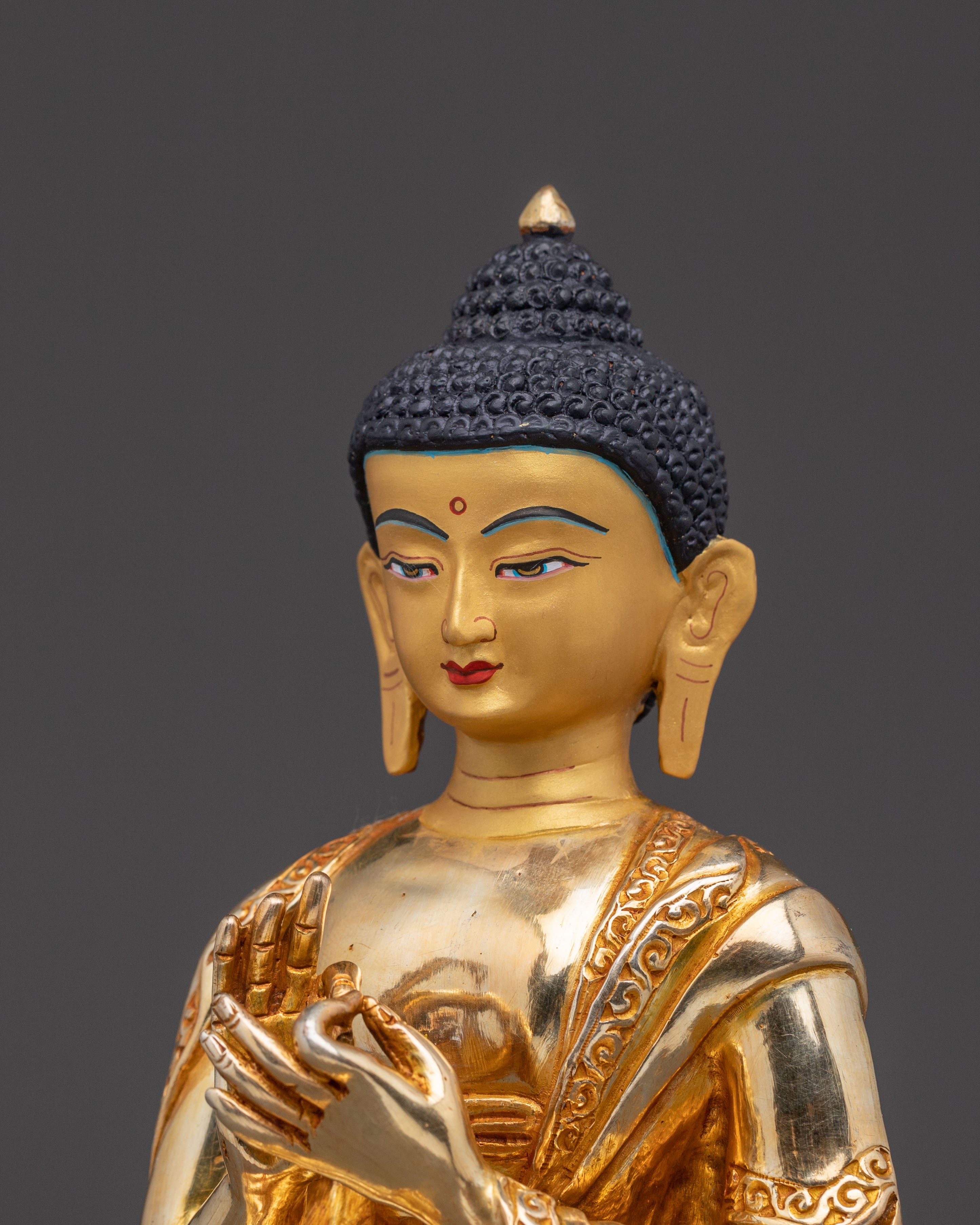 Buddhist Master Nagarjuna Copper Statue – Gilded Serenity