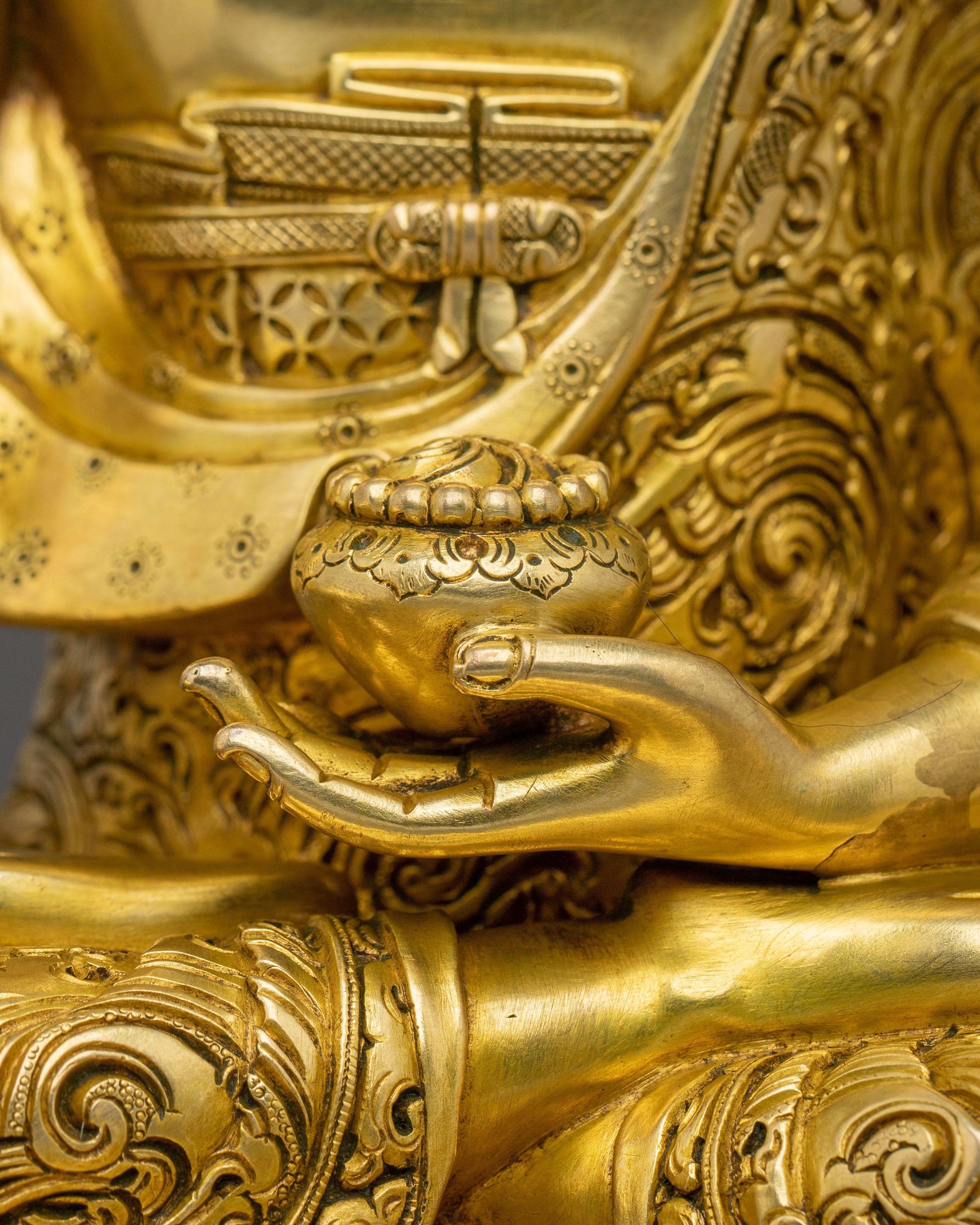 Shakyamuni Buddha Handmade 24K Gold Gilded Statue