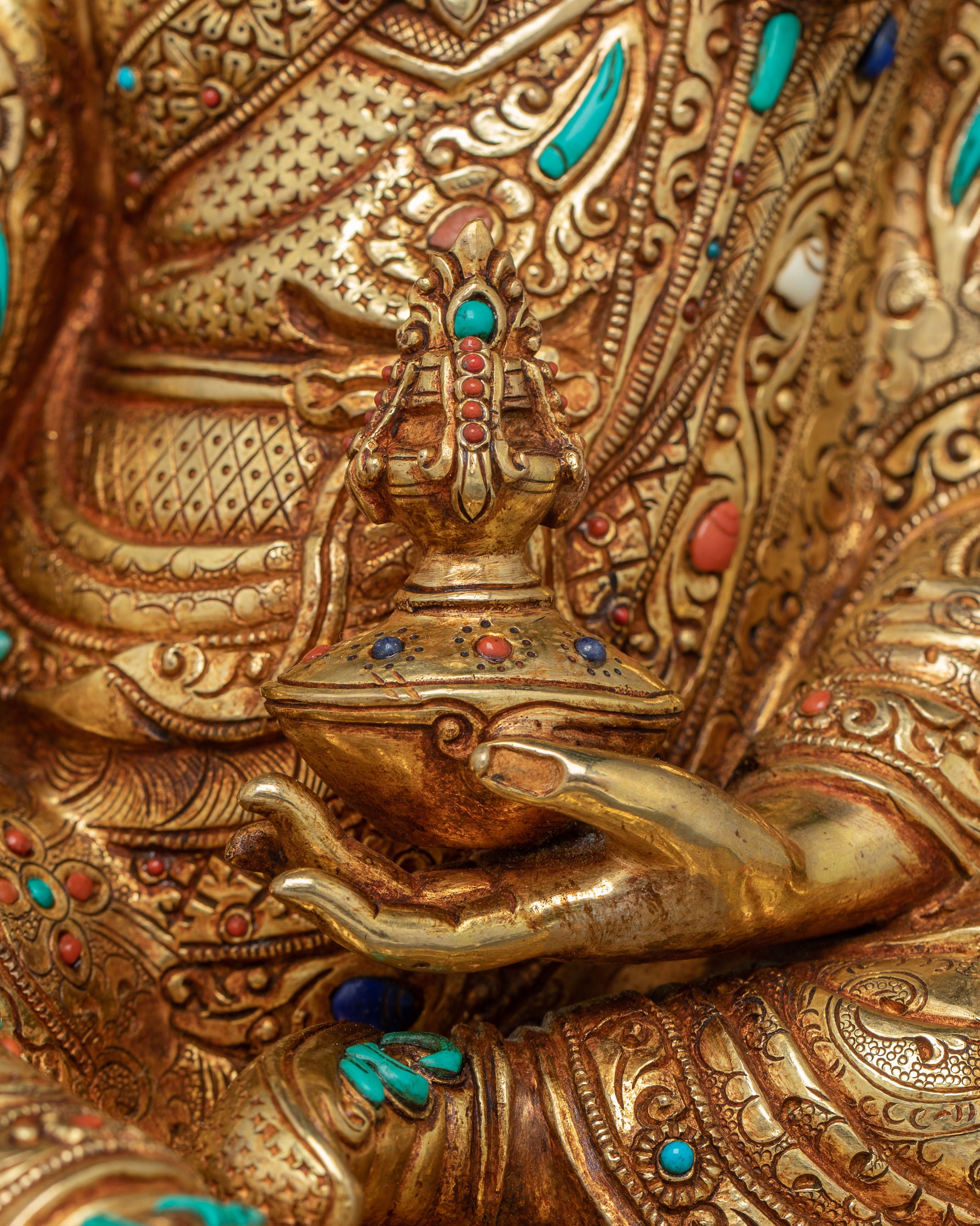 Lotus-Born Golden Statue of Guru Rinpoche | The Tantric Master