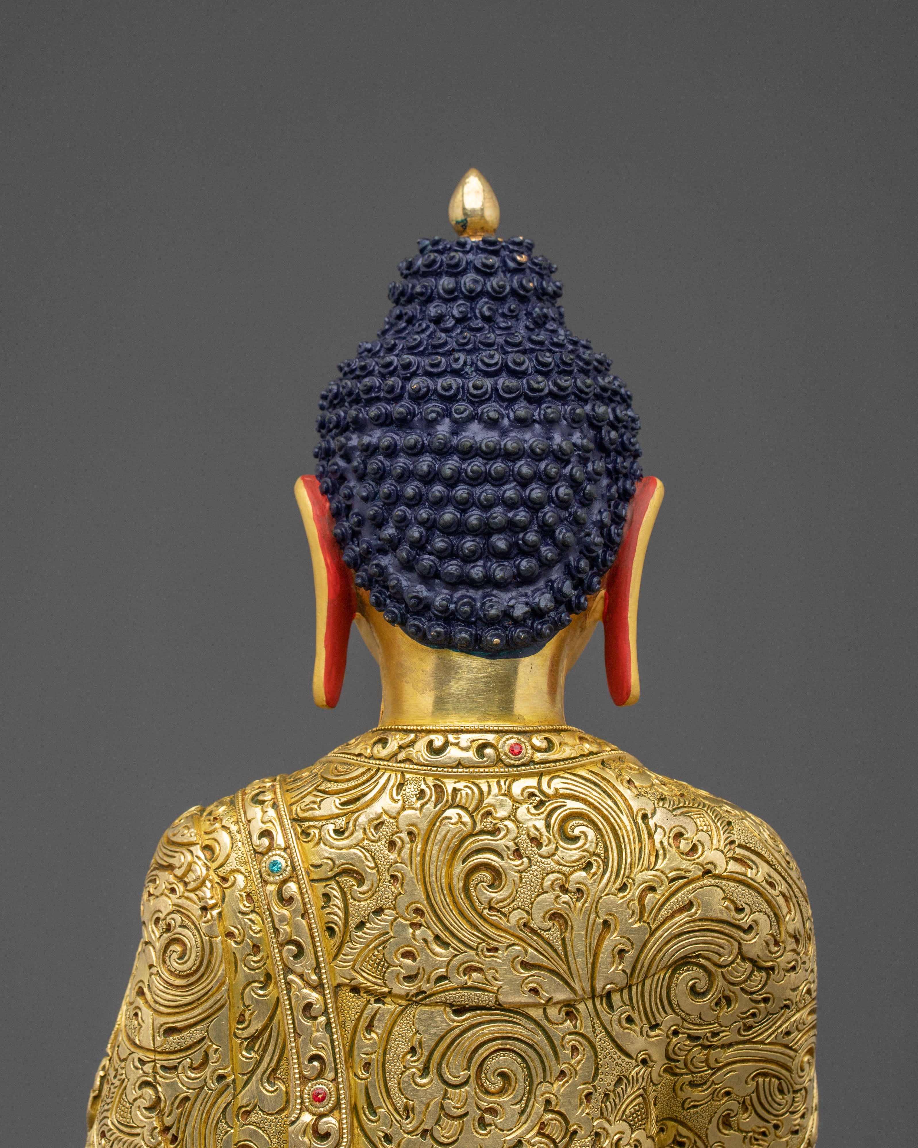 Shakyamuni Buddha Handmade 24K Gold Gilded Statue