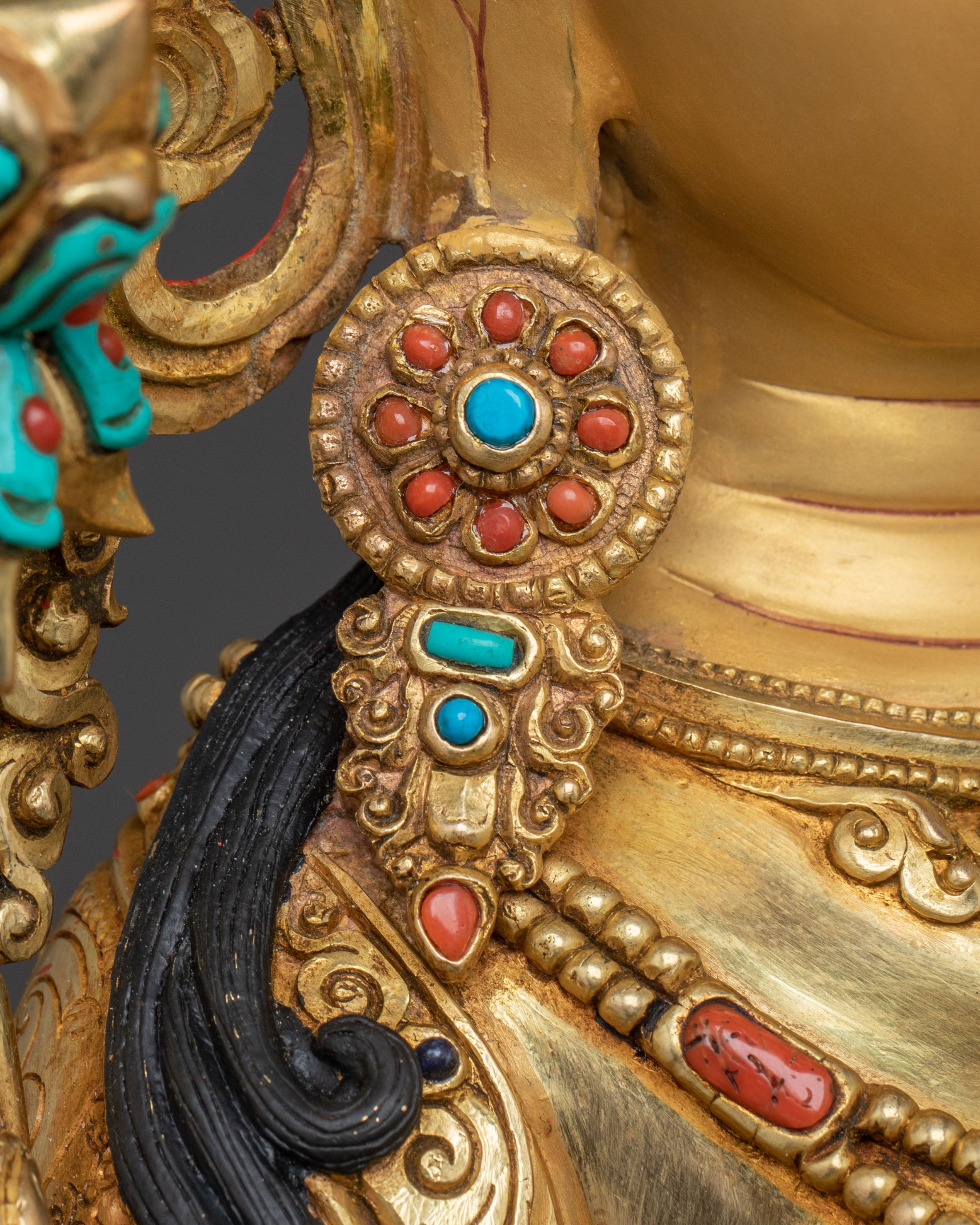 Sacred Compassion Green Tara Statue – Hand-Gilded Art