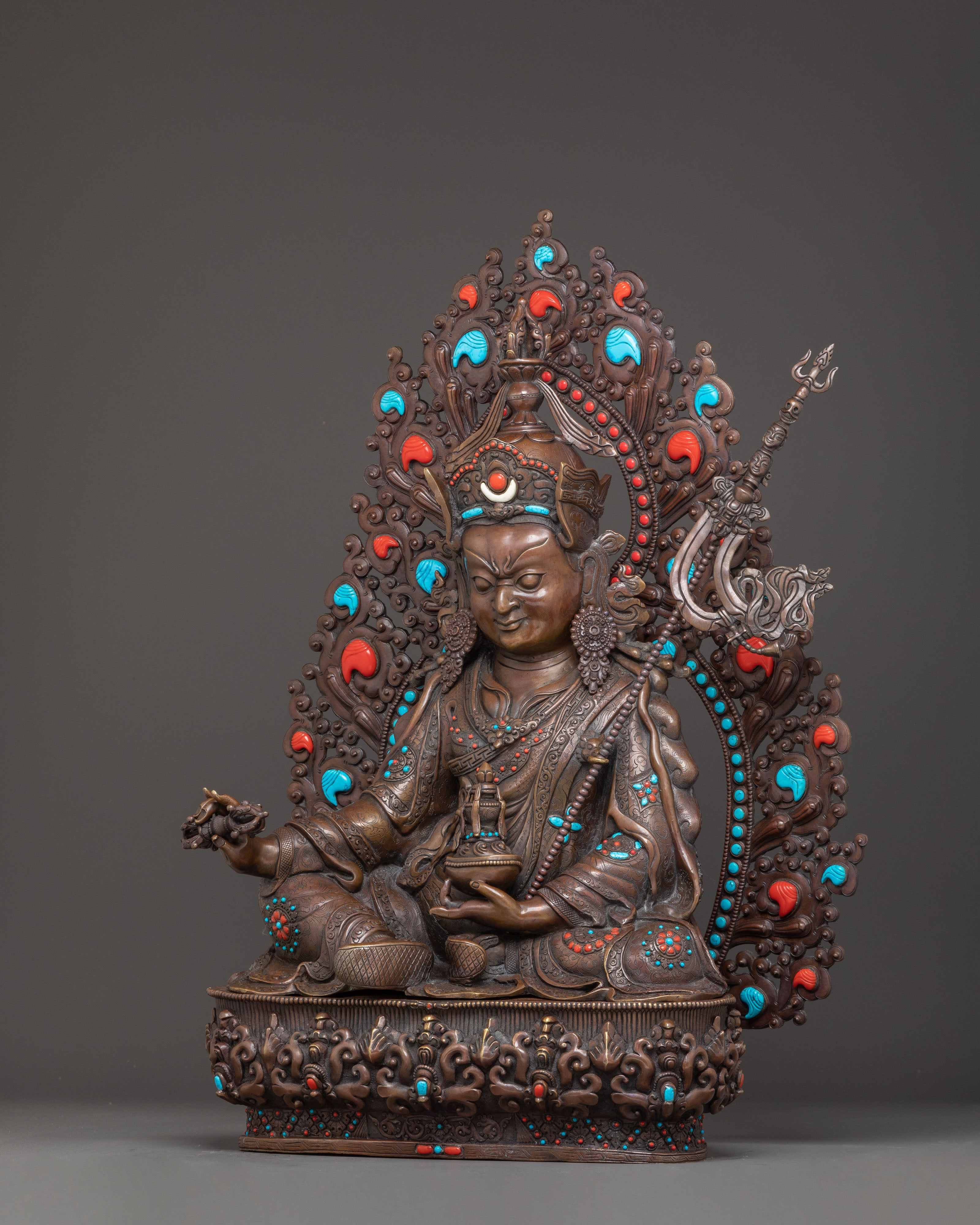 Handmade Guru Rinpoche Statue of Blessing and Power | Padmasambhava Artwork