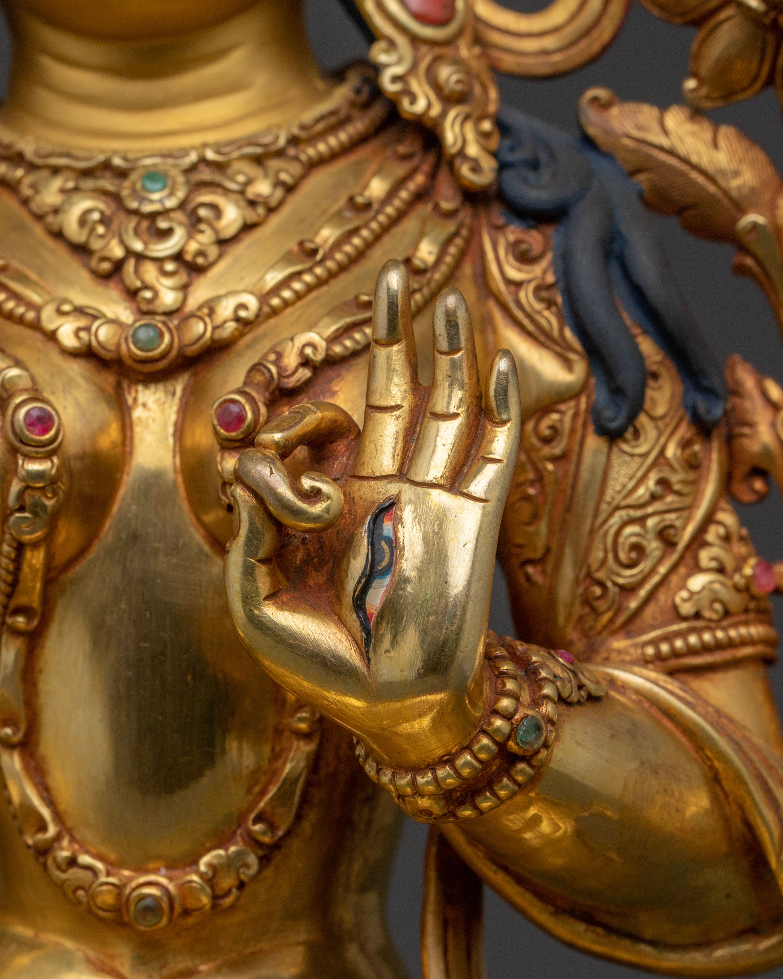 White Tara Spiritual Statue | 24K Gold Gilded Icon