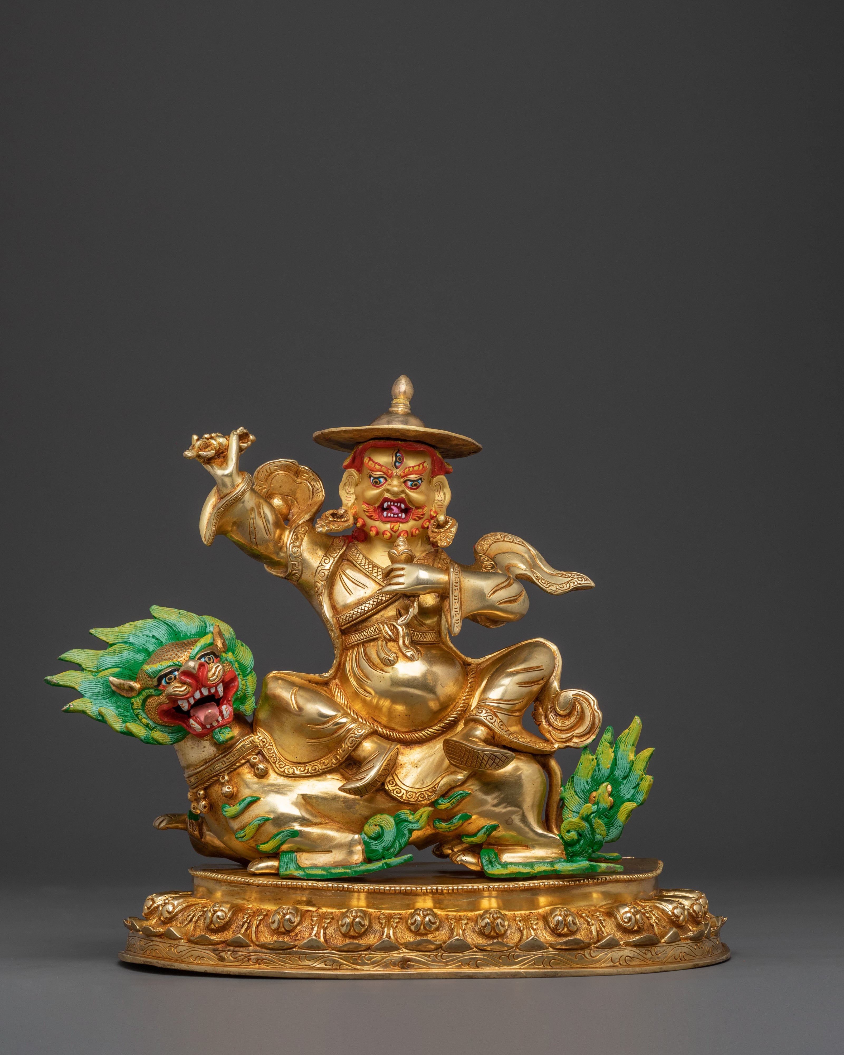 Dorje Legpa Vibrant Copper Statue