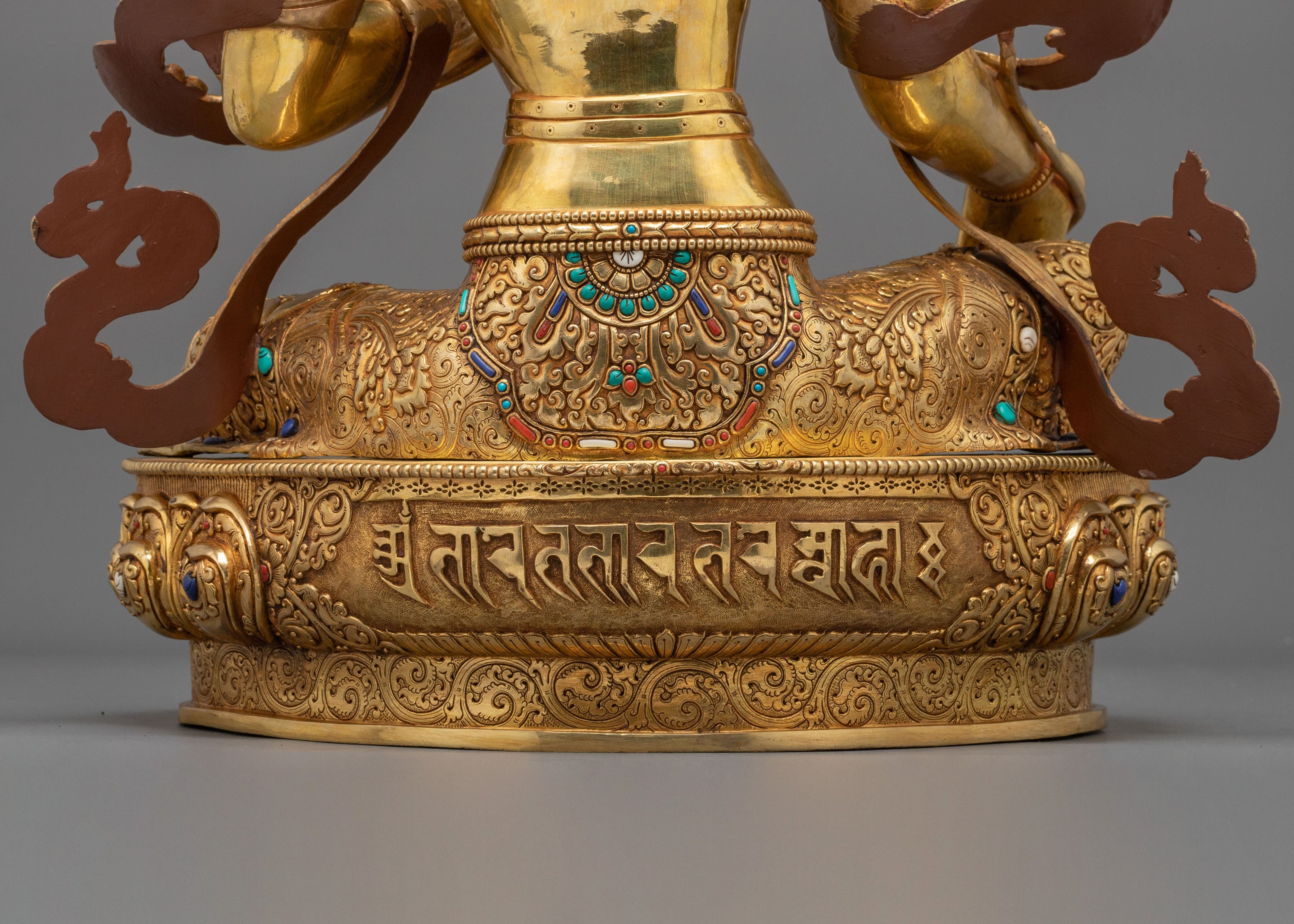 Green Tara 24K Gold-Coated Sculpture | Buddhist Guardian