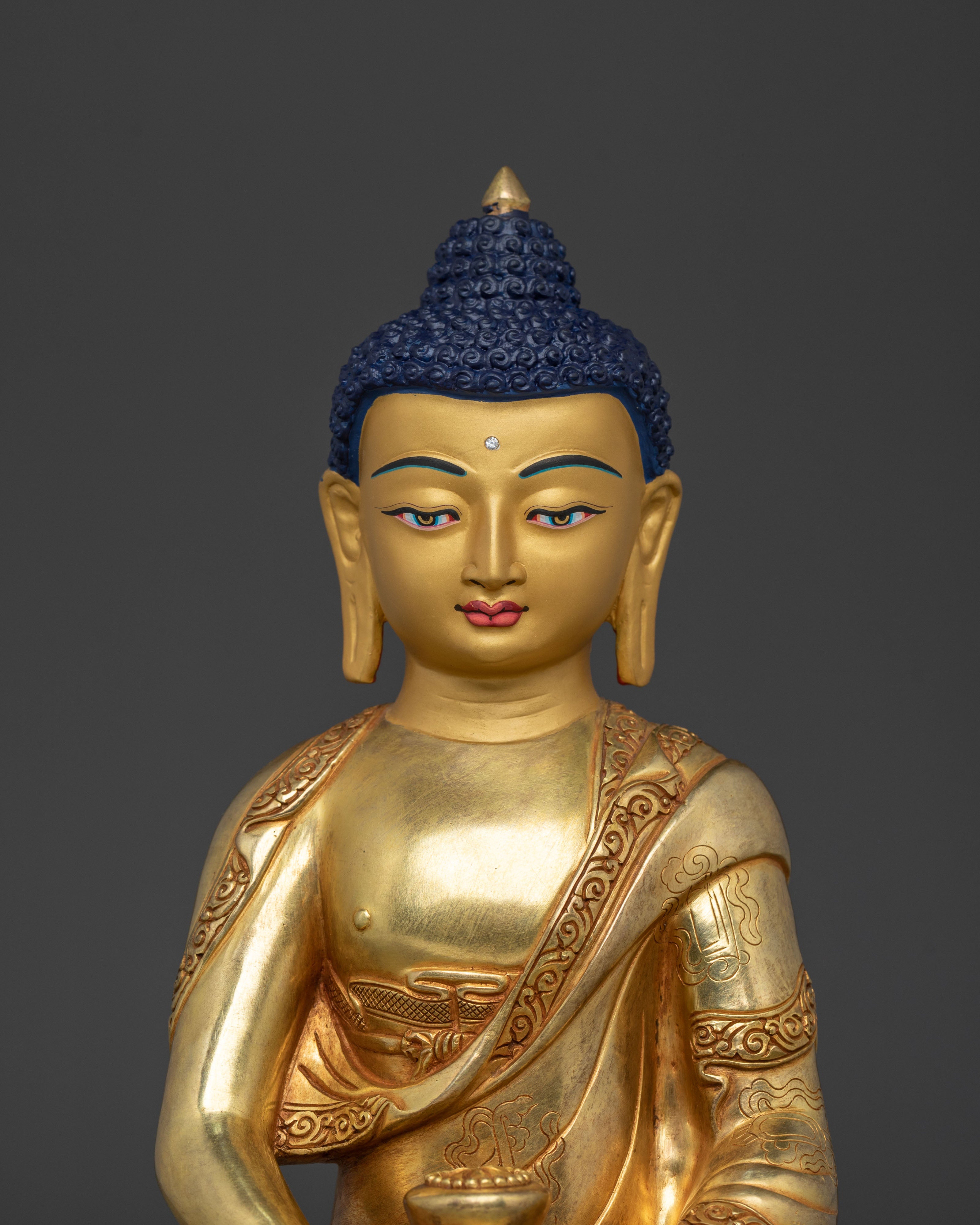 Amitabha Buddha Traditional Statue | 24K Gold Gilded Buddhist Sculpture