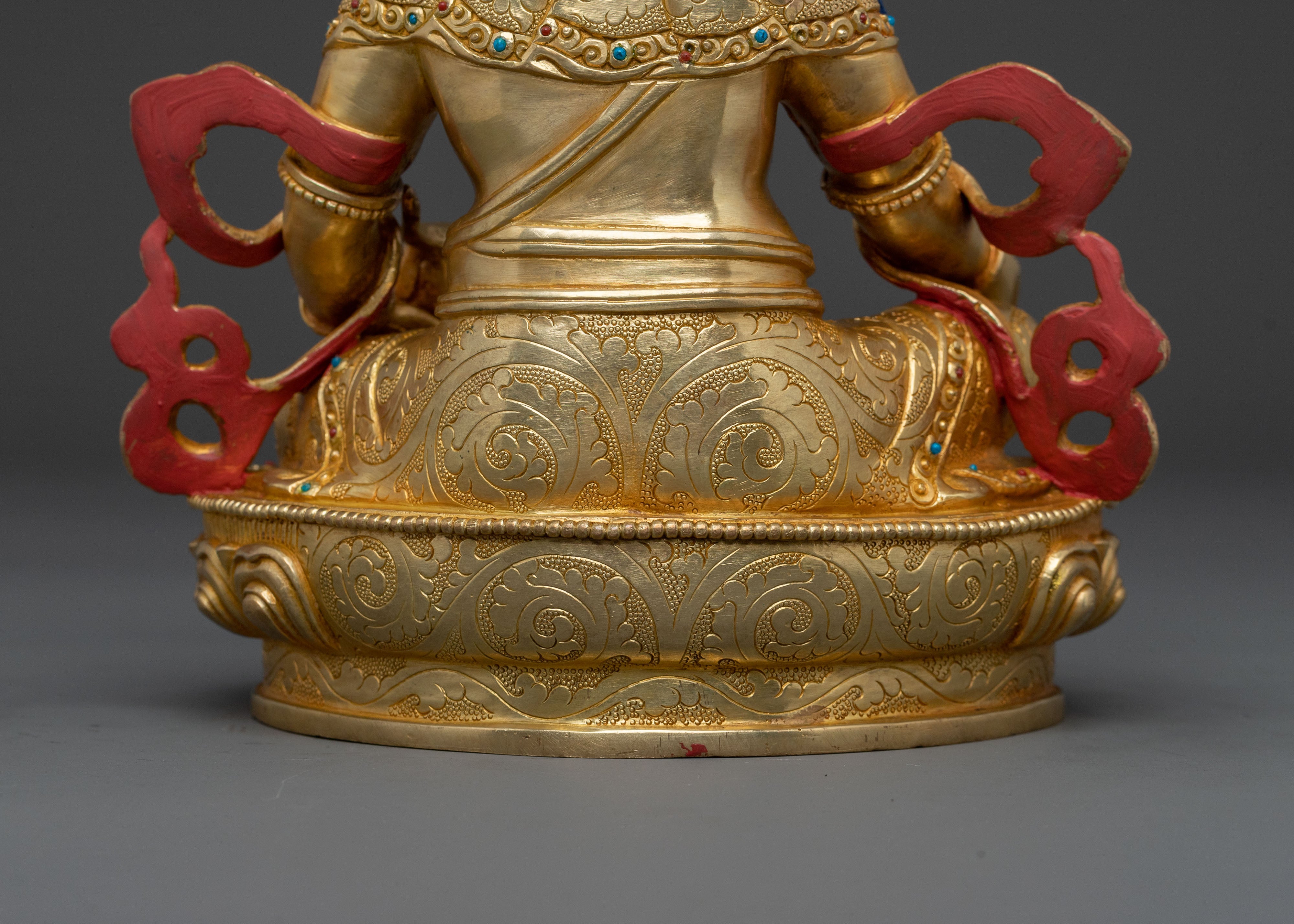 Dzambhala Wealth Deity Handcrafted Statue
