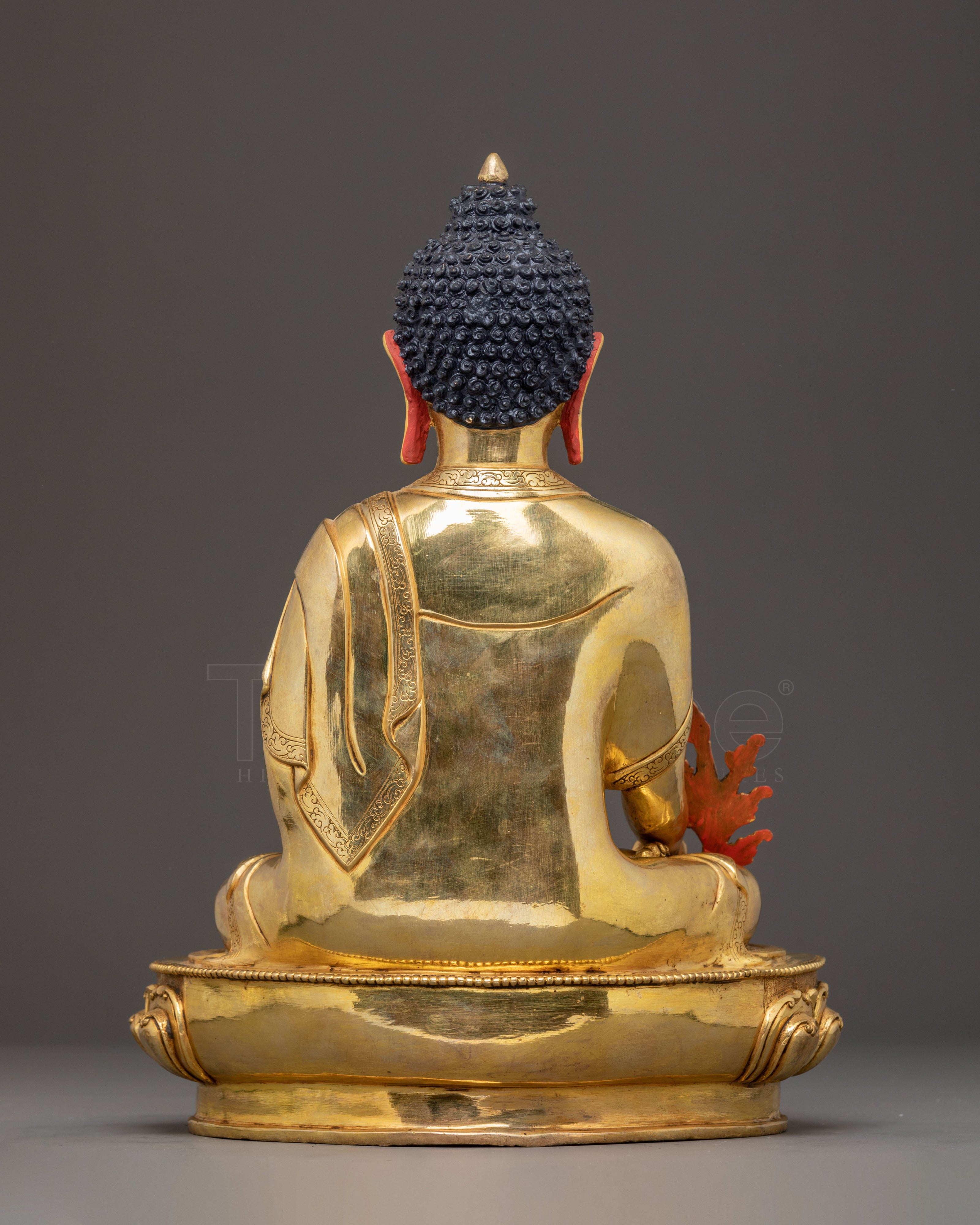 Golden Medicine Buddha Handcrafted Statue | 24K Gold Gilded Figure