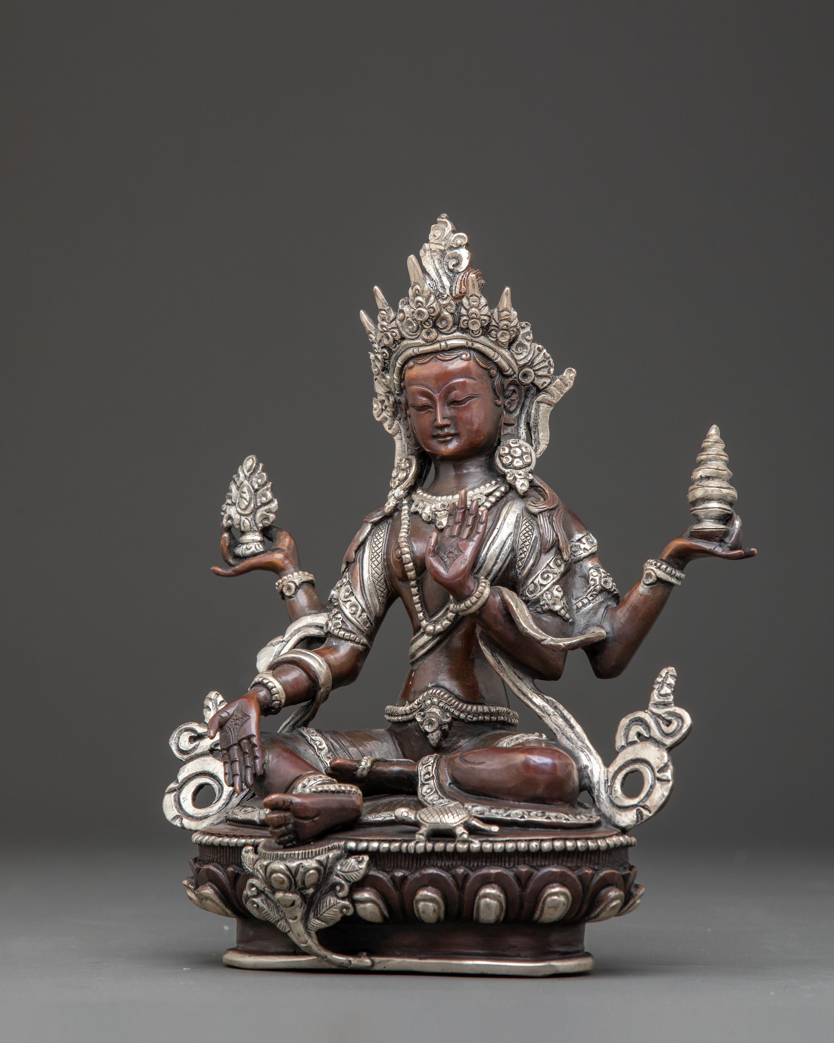 Wealth Goddess Laxmi Copper Statue | Handcrafted Spiritual Decor