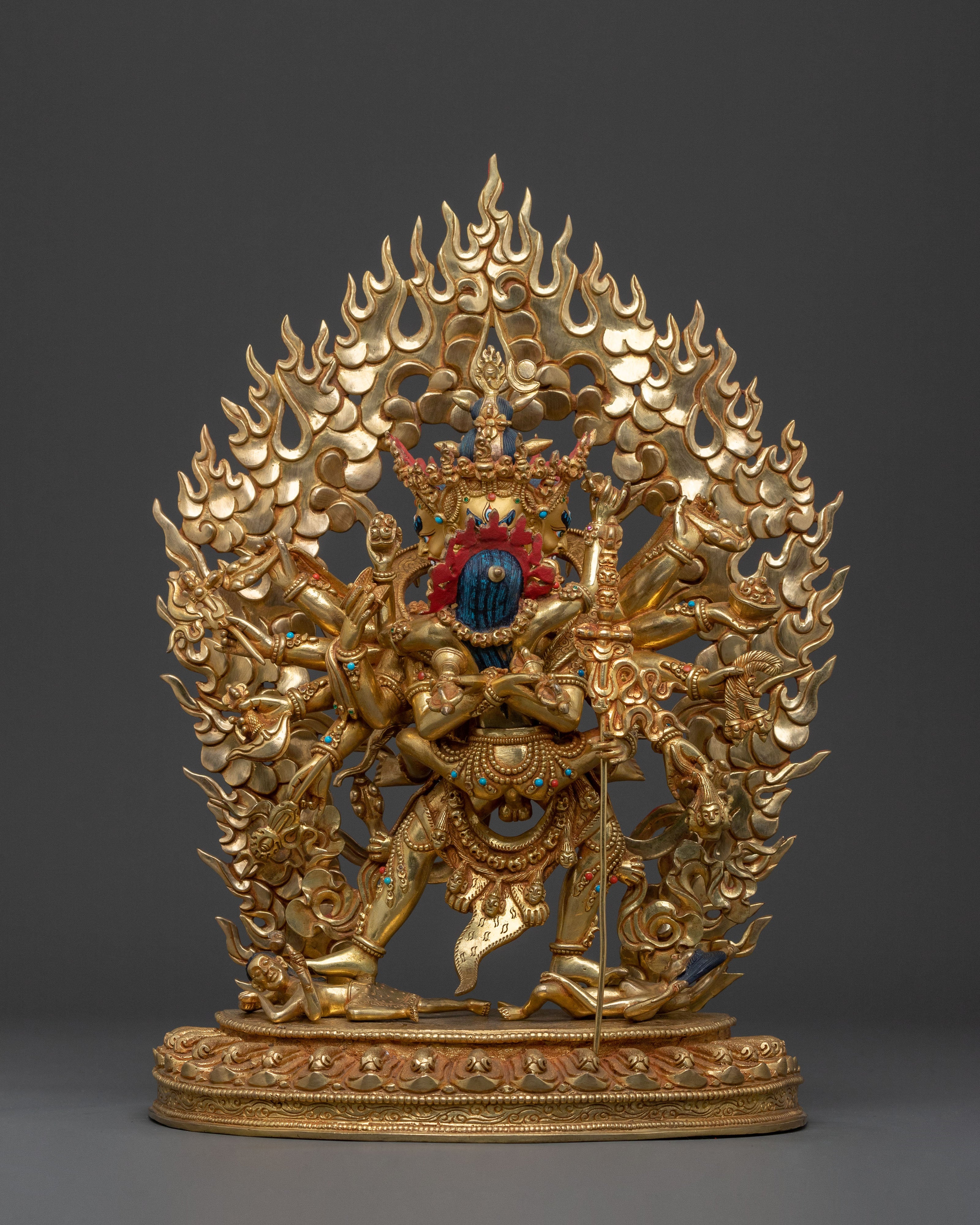 Chakrasamvara With Vajravarahi Golden Statue