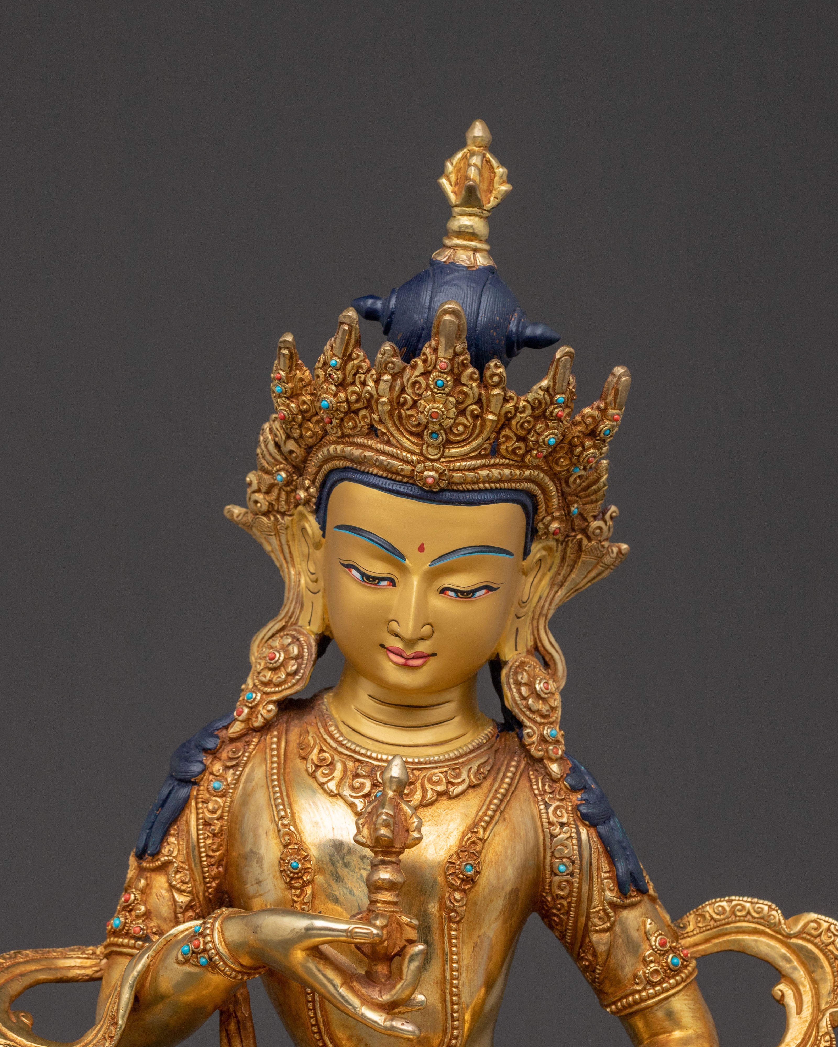 Vajrasattva Golden Statue | Gold Gilded Serenity