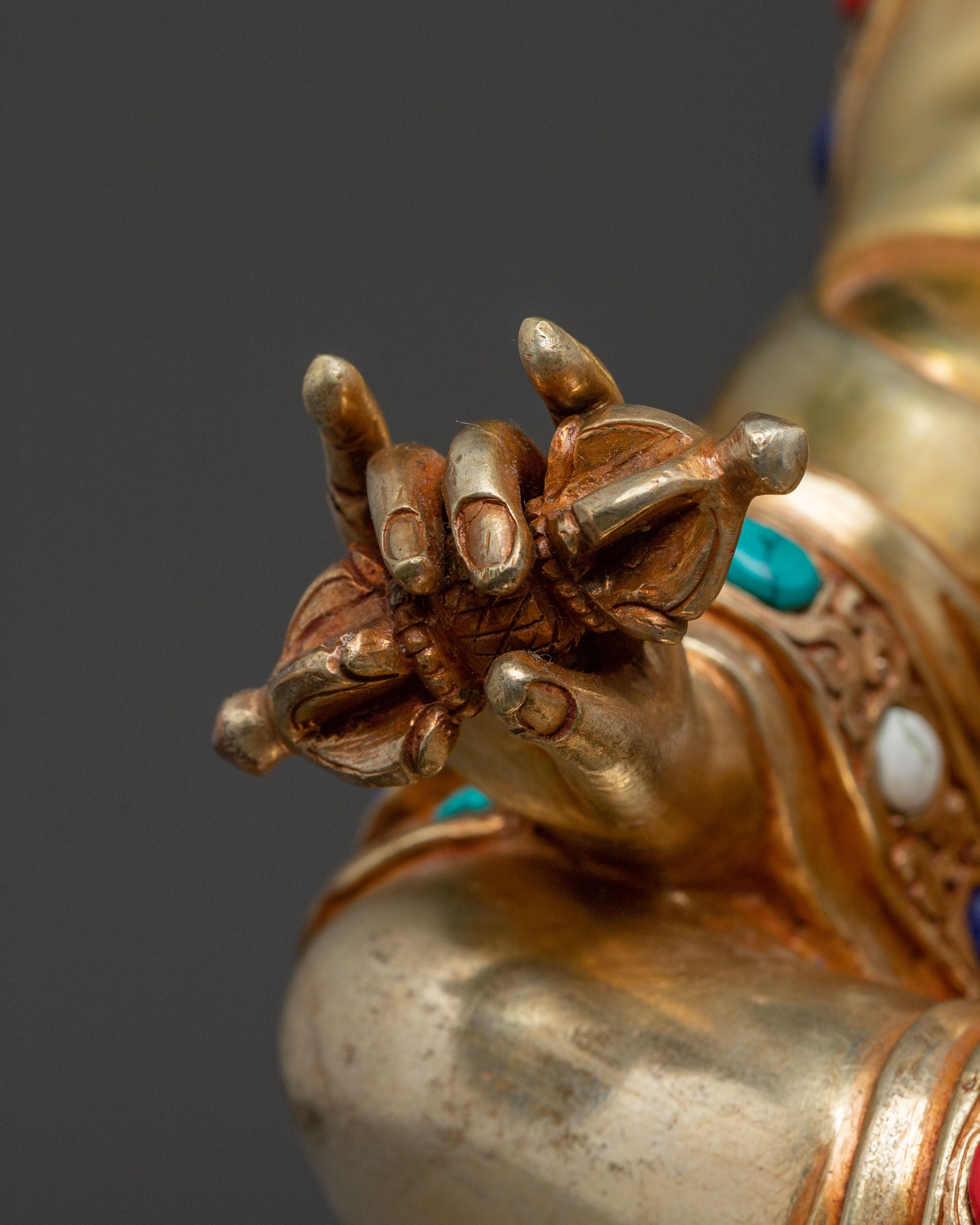 Guru Rinpoche Sacred Statue | 24K Gold Gilded Icon