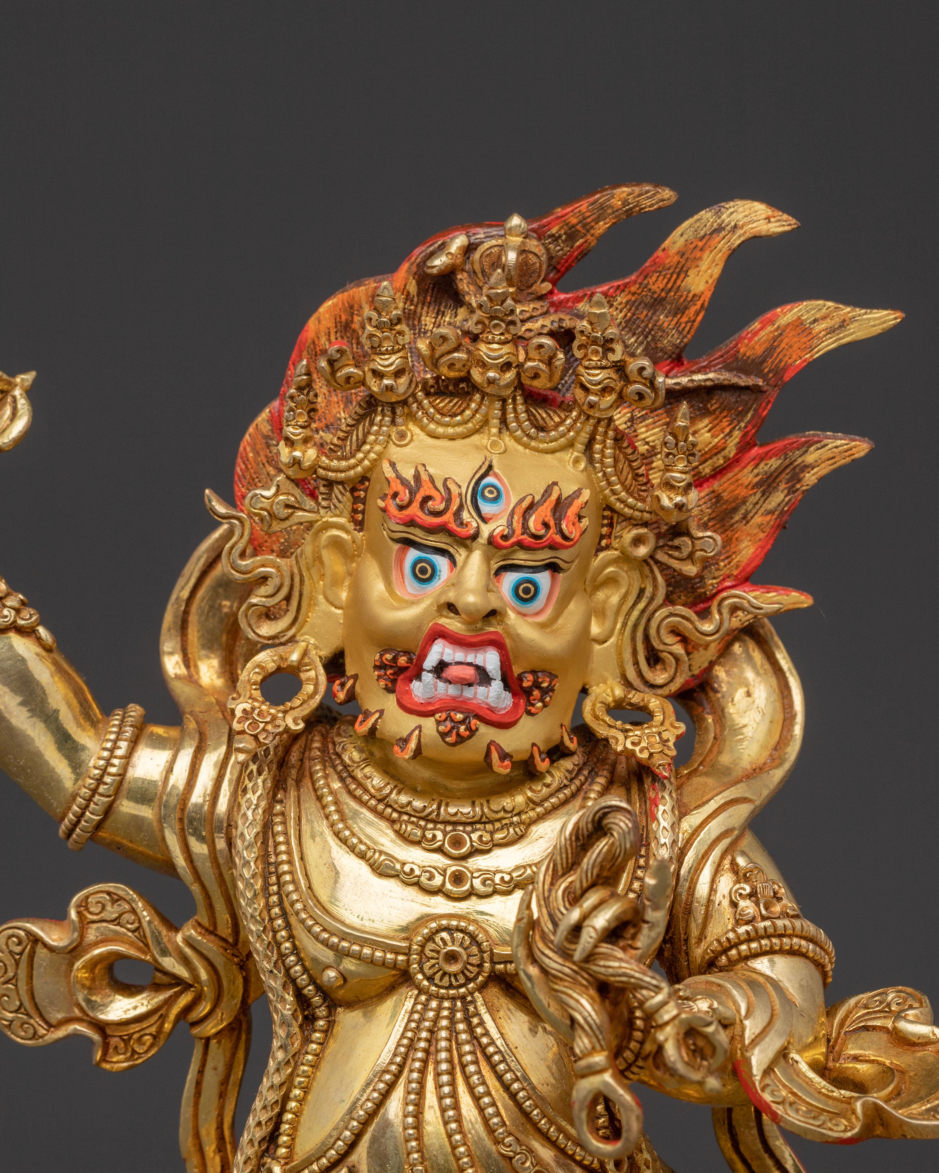 Vajrapani Bodhisattva — Hand-Gilded Copper Sculpture