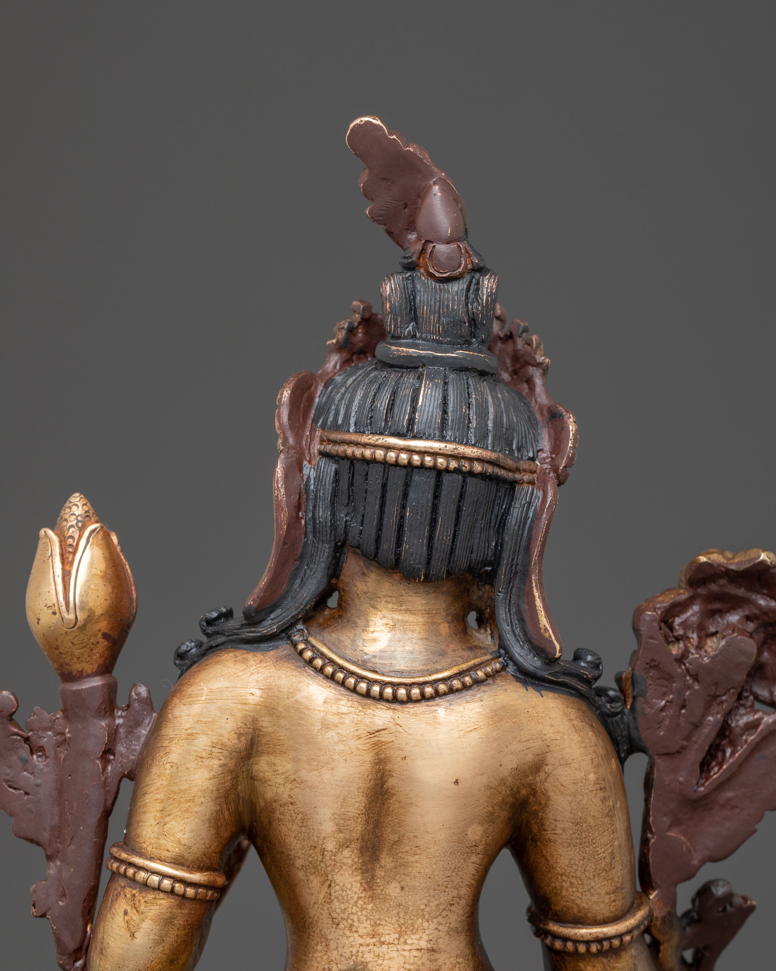 Oxidized Statue of Mother Green Tara | Traditional Tibetan Artwork