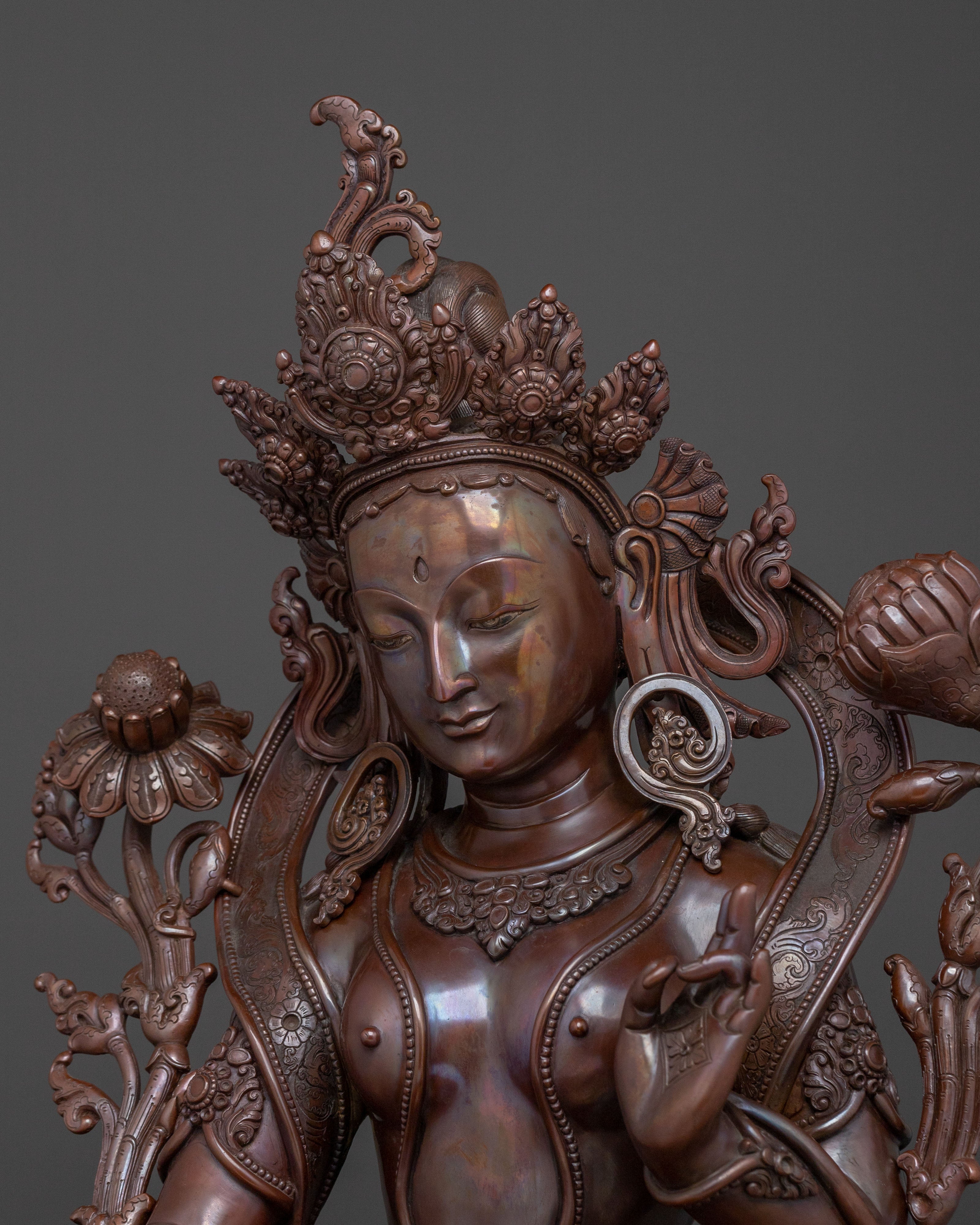 Divine Green Tara Figurine | Tibetan Buddhist Goddess