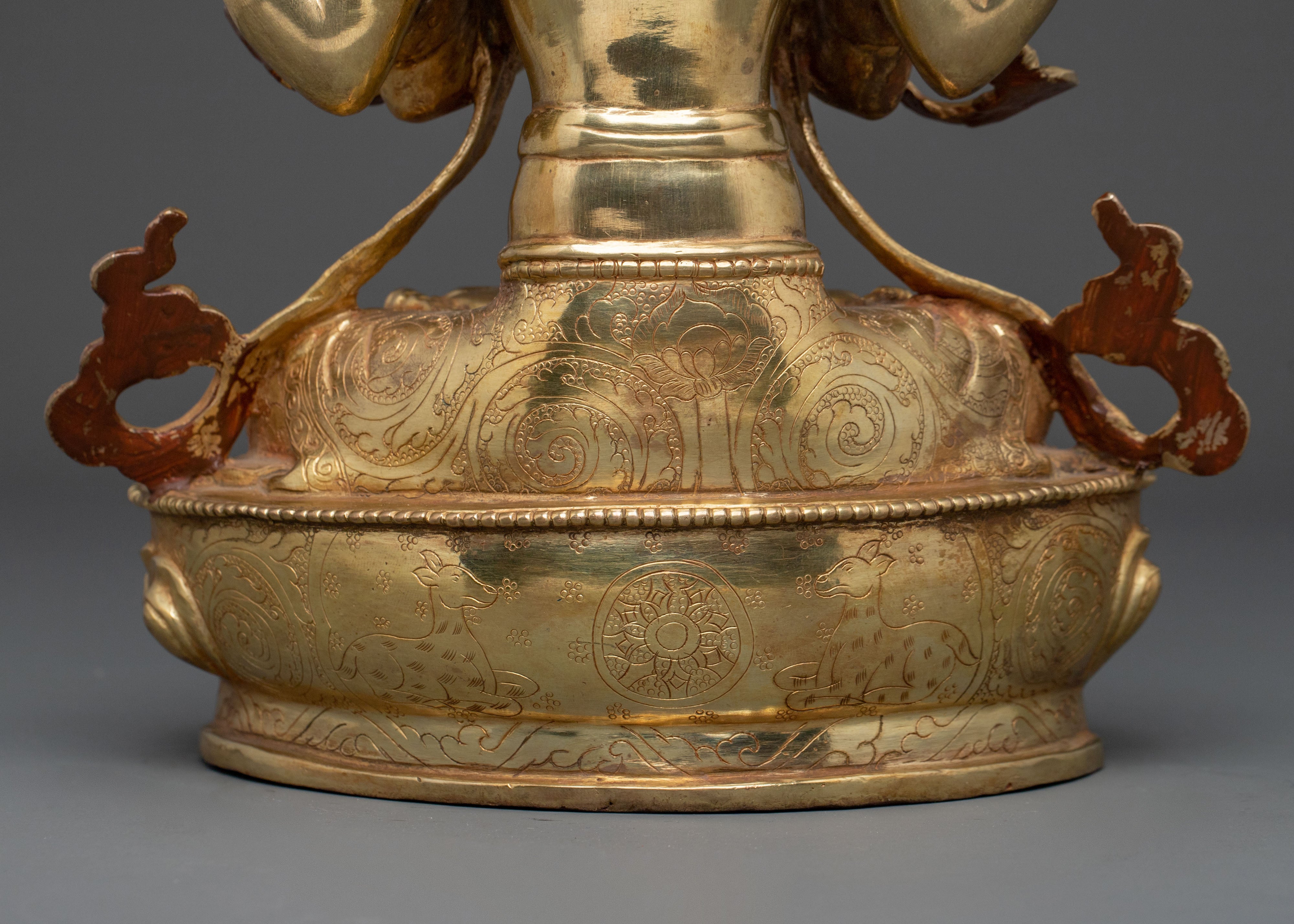 Handmade Chenrezig Statue: Compassion Bodhisattva