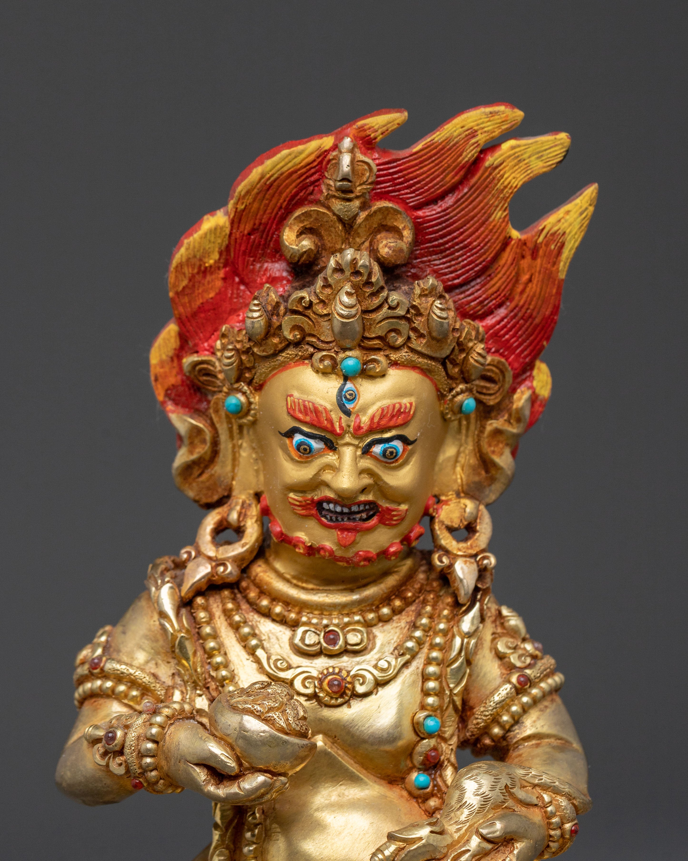 Black Dzambhala Abundance Protector Statue