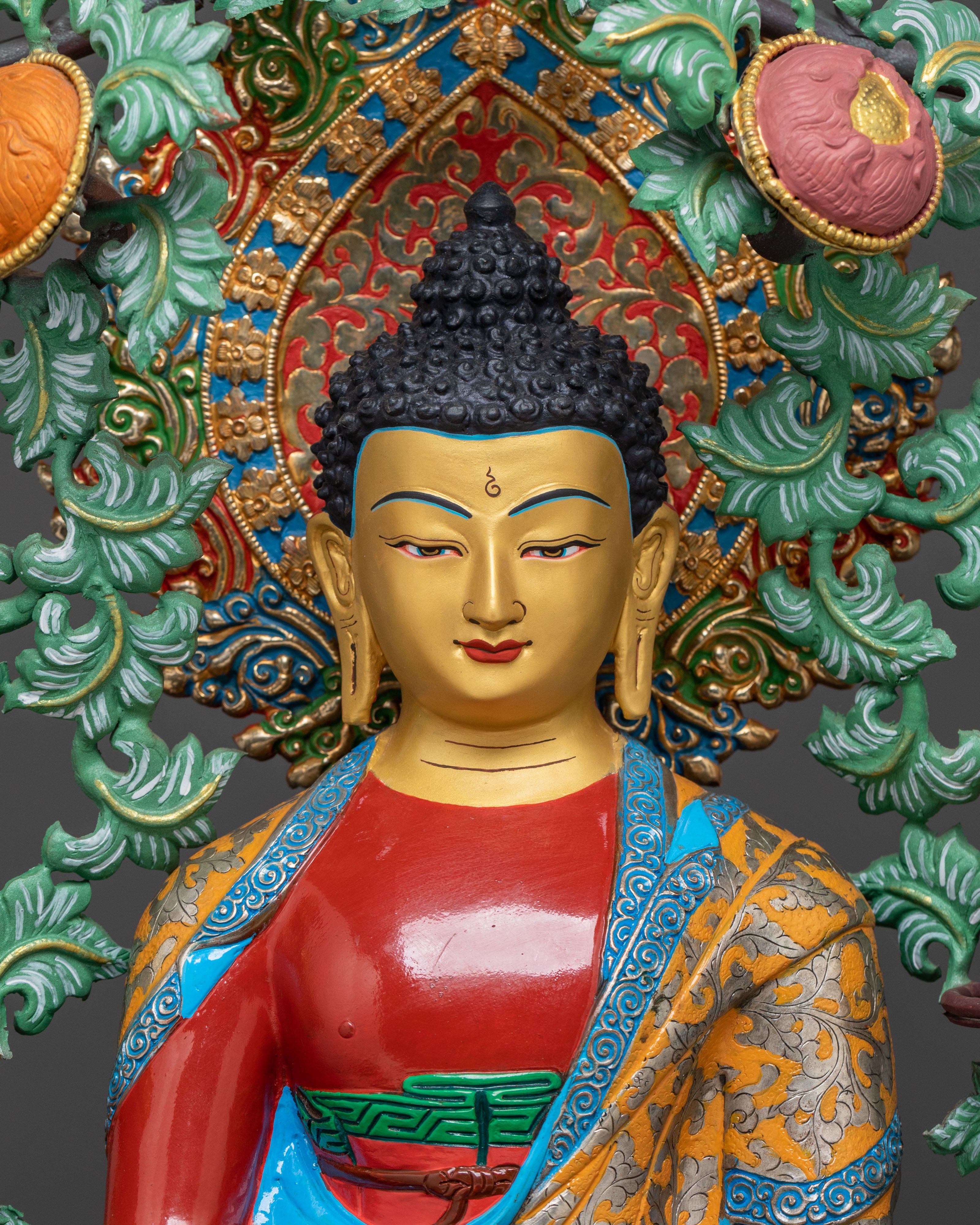 Amitabha Buddha On Throne | Radiant 24K Gold Glided