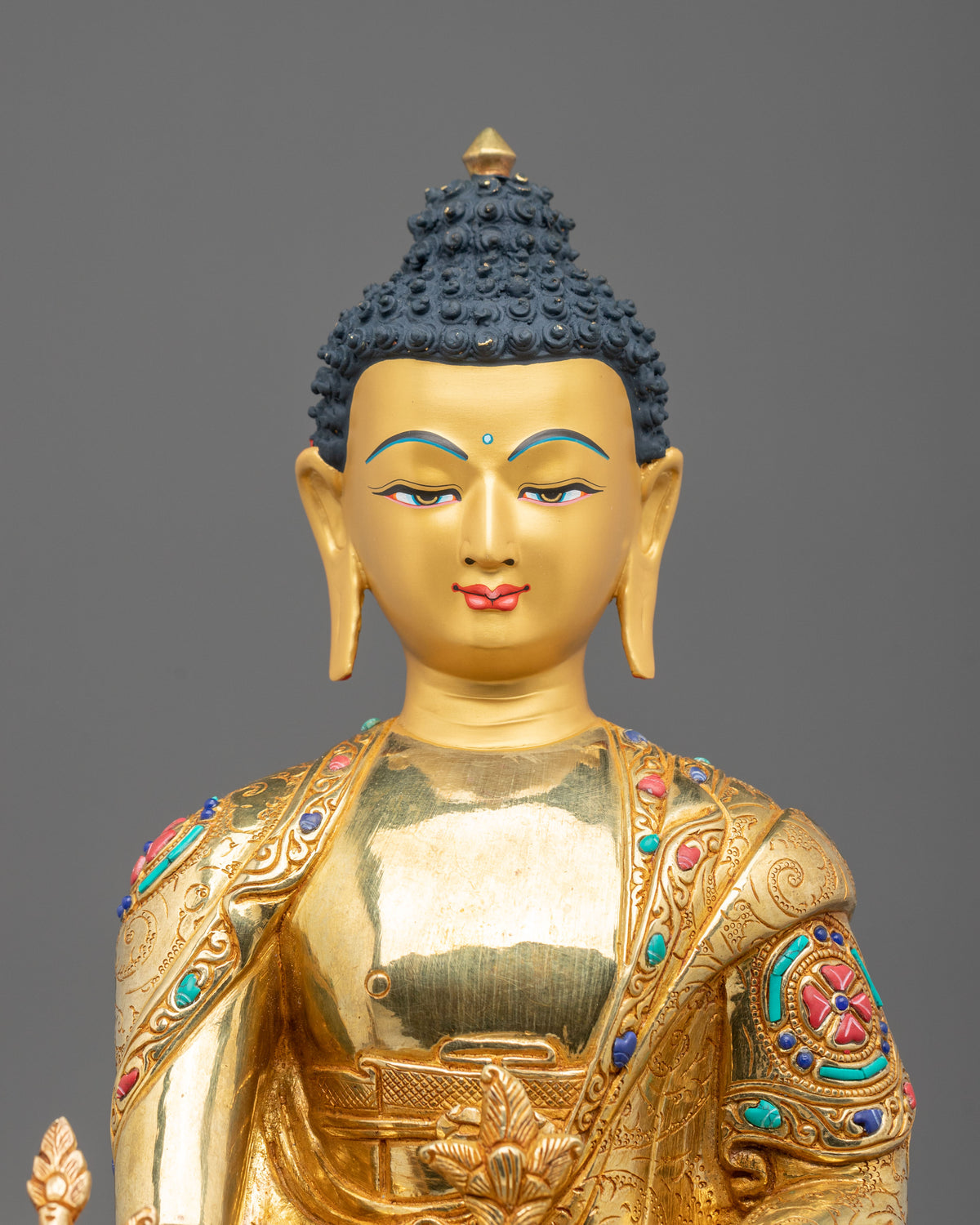 Handmade Three Buddhas Copper Statue Set | 24K Gold Gilded