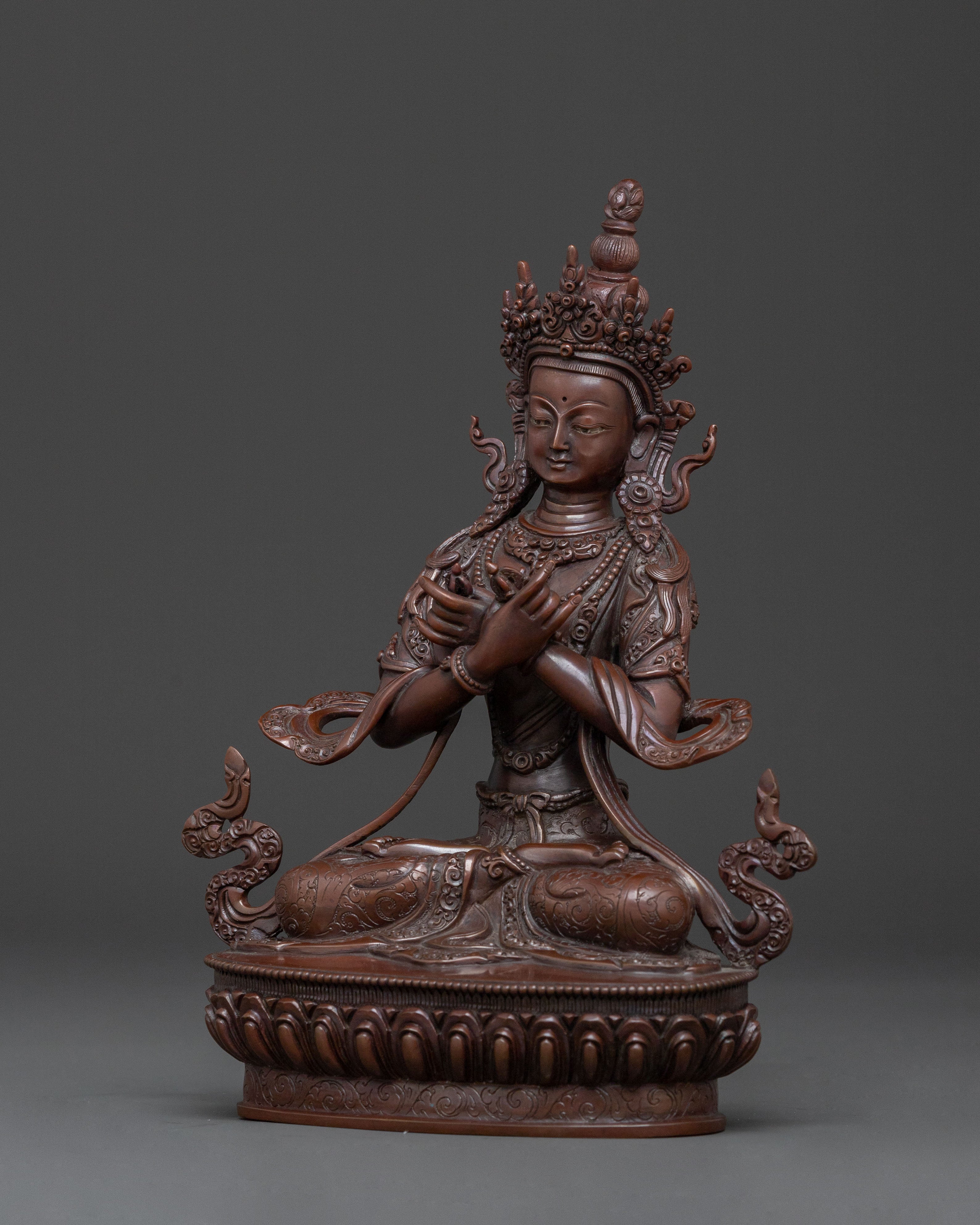 Vajradhara Tibetan Statue: Oxidized Copper Figure