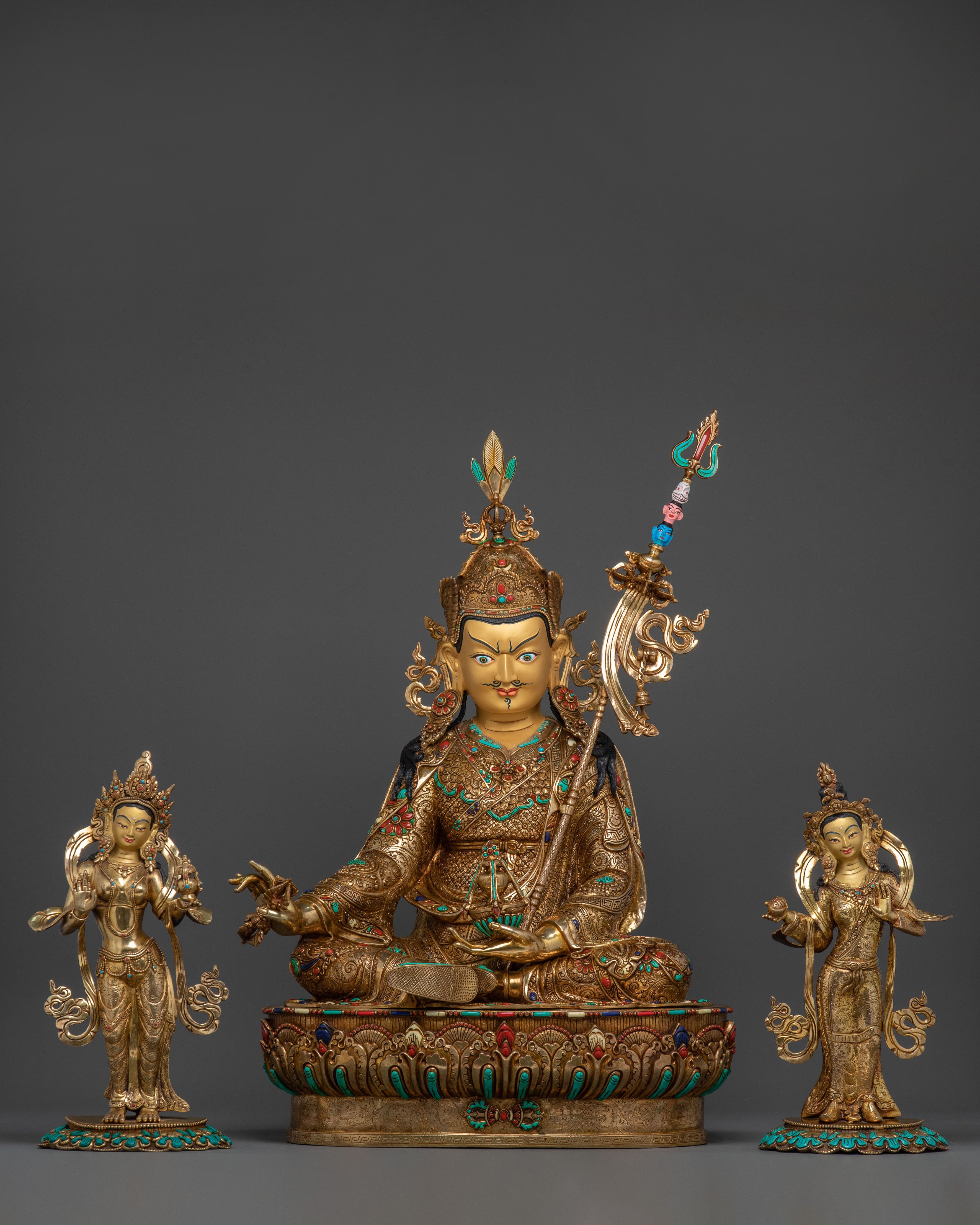 Guru Rinpoche with Consort Statue