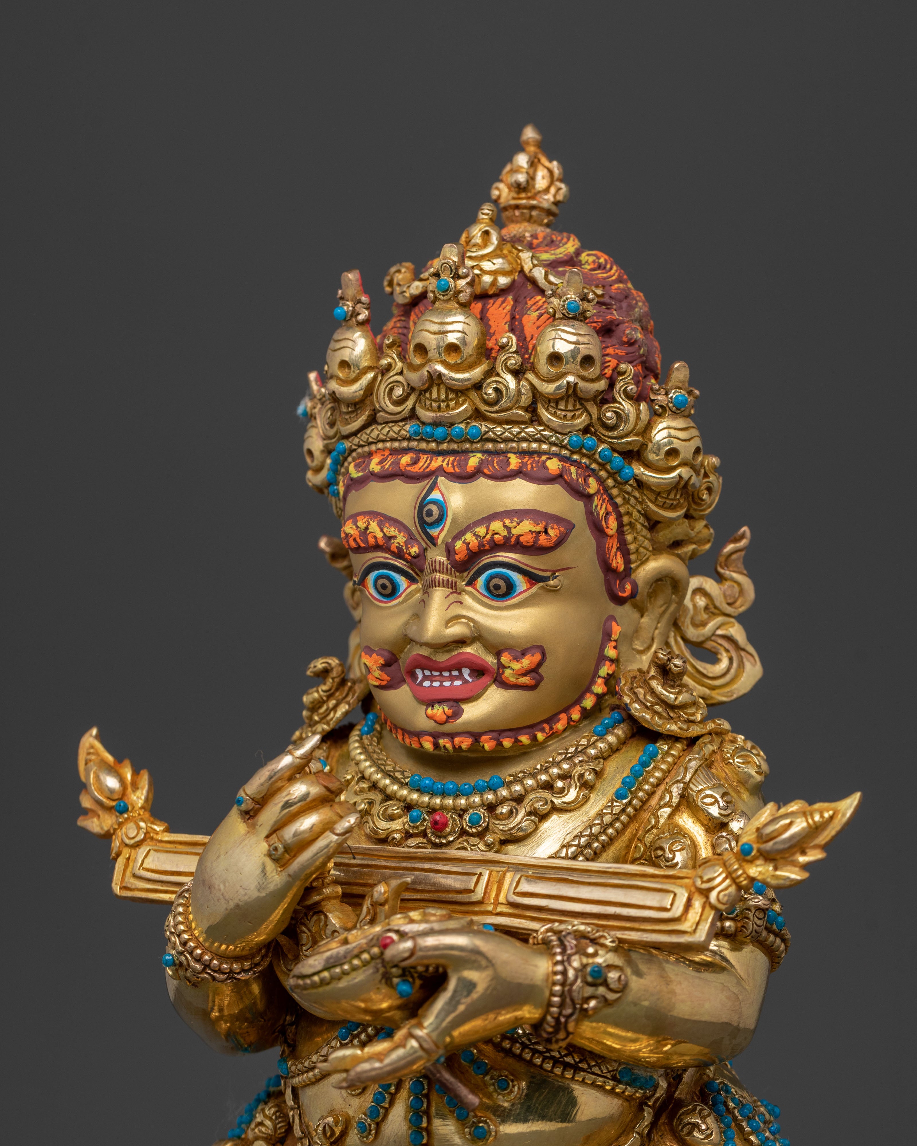 Buddhist Shakya Mahakala Statue | 24K Gold Gilded
