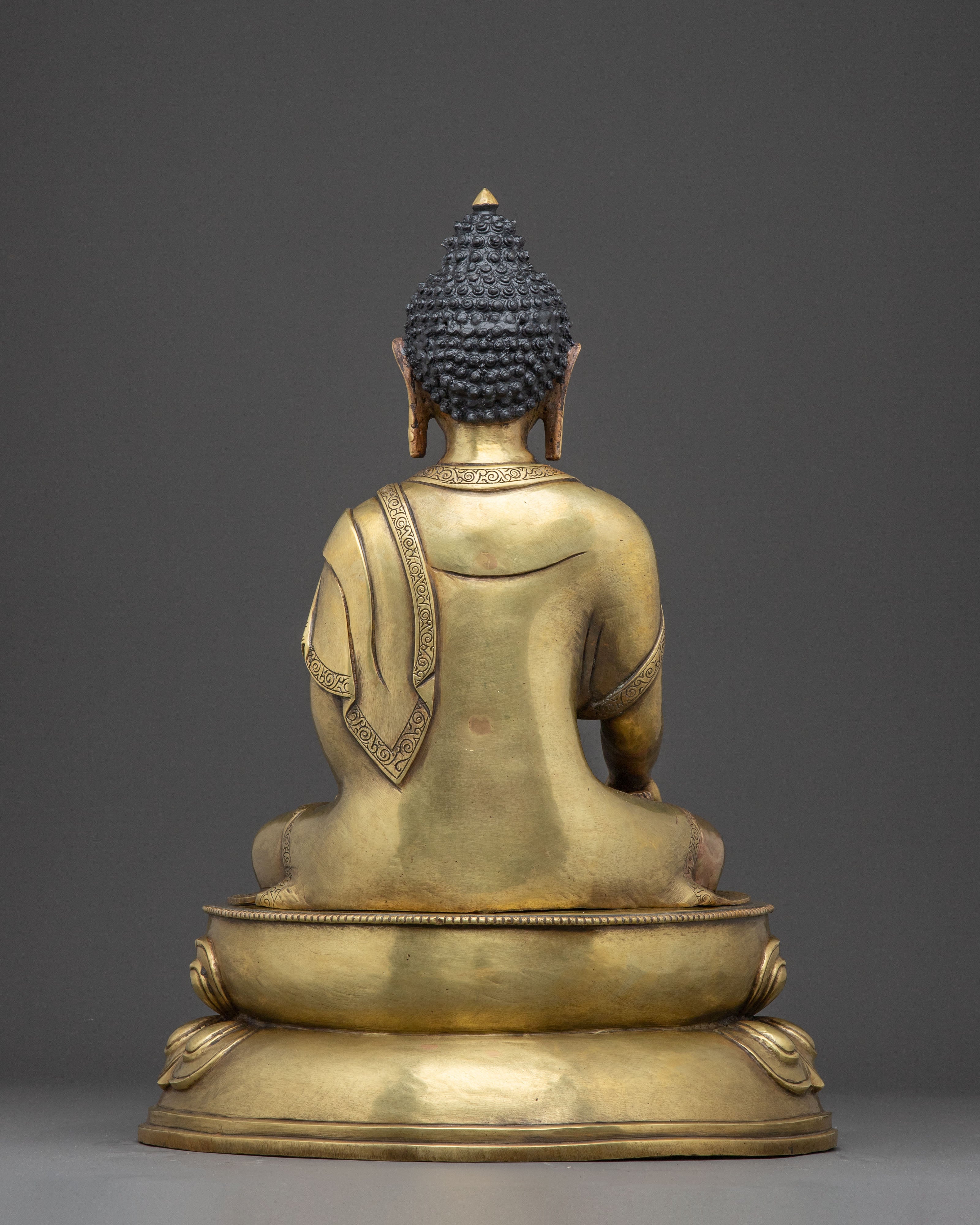 Radiant Brass Sculpture of Buddha Shakyamuni | Historical Gautama Buddha