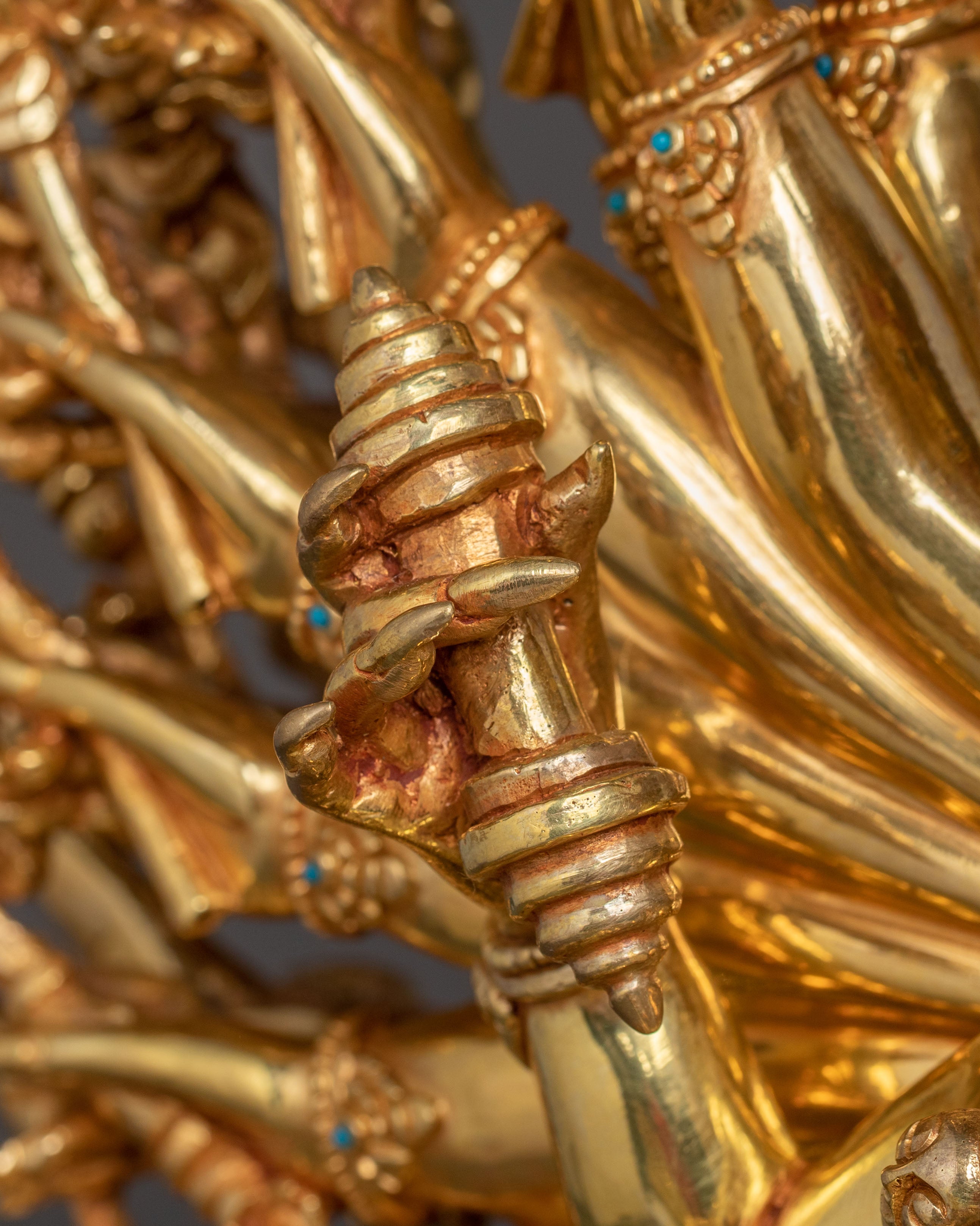 Powerful Yidam Yamantaka Statue – 24K Gold Gilded Masterpiece