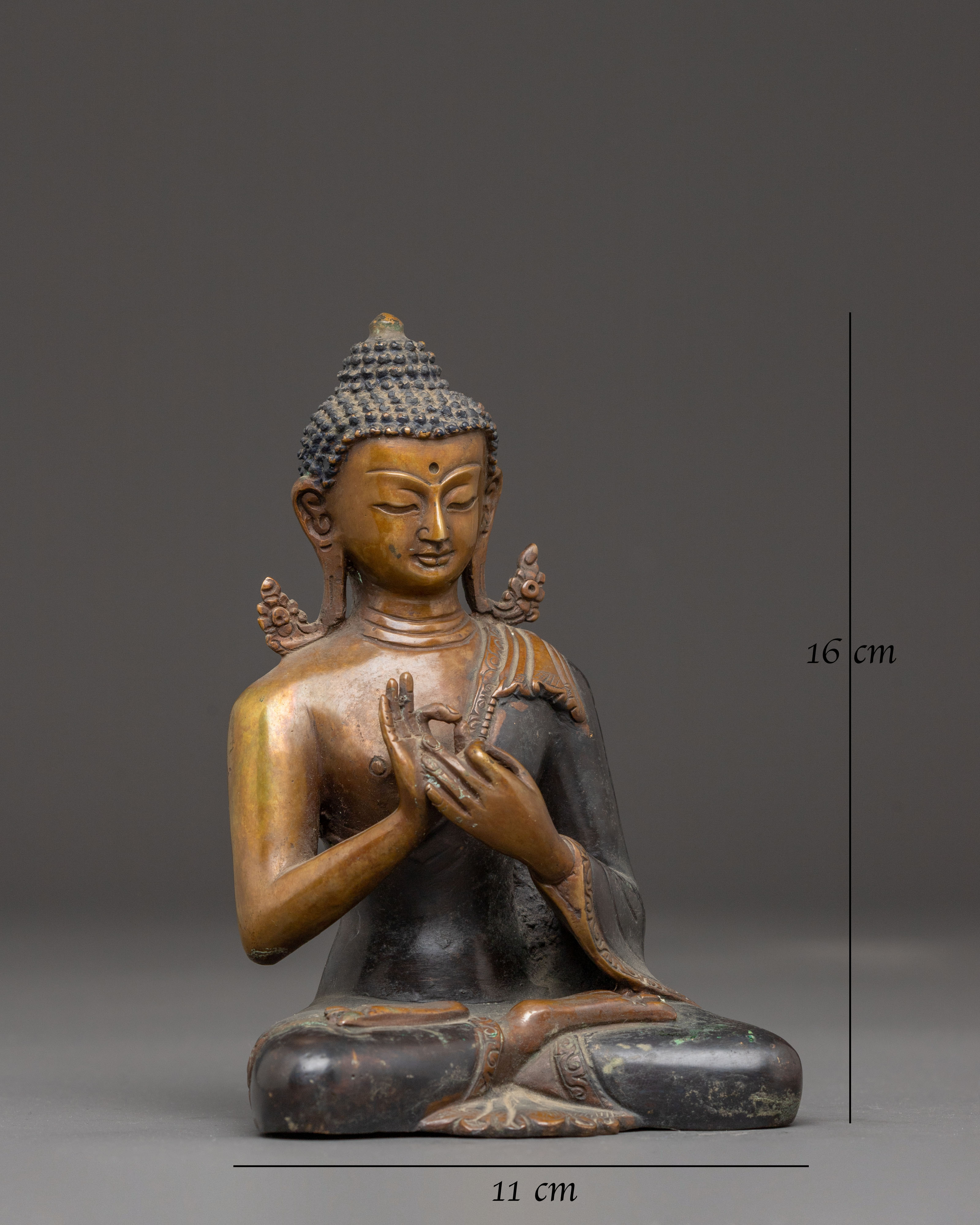 Handcrafted Vairocana Oxidized Copper Statue | Perfect for Meditation