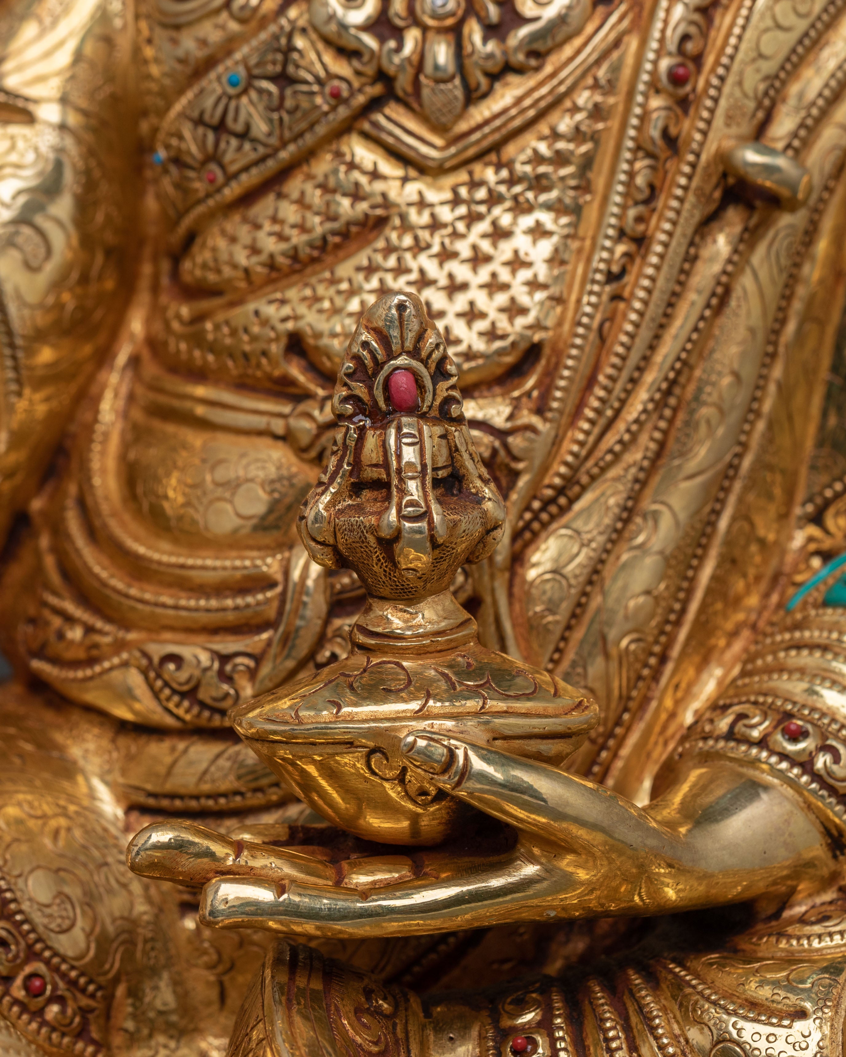 Guru Rinpoche Statue | 24K Gold Gilded Buddhist Master