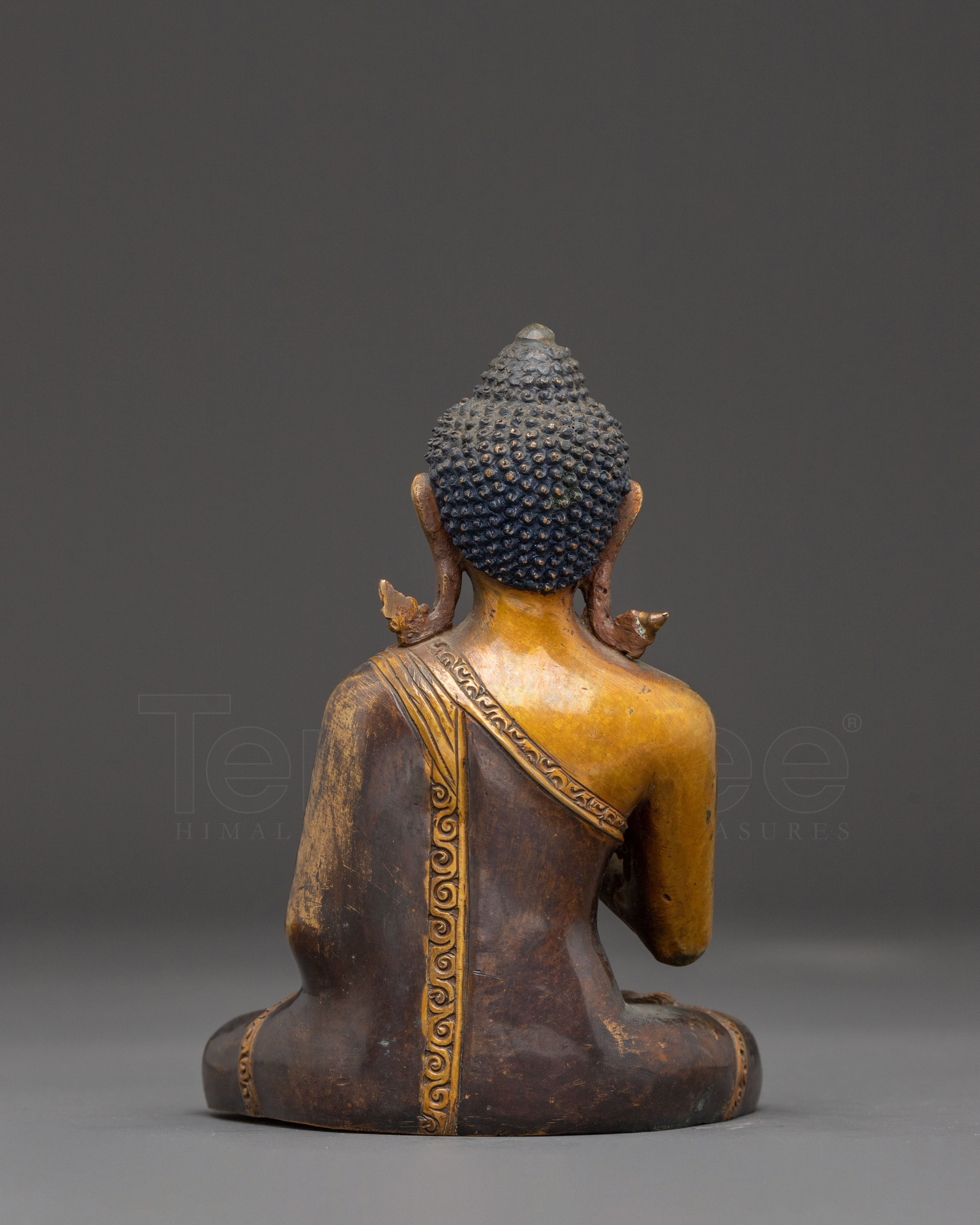 Handmade Amogasiddhi Oxidized Copper Statue | Altar Decor for Meditation