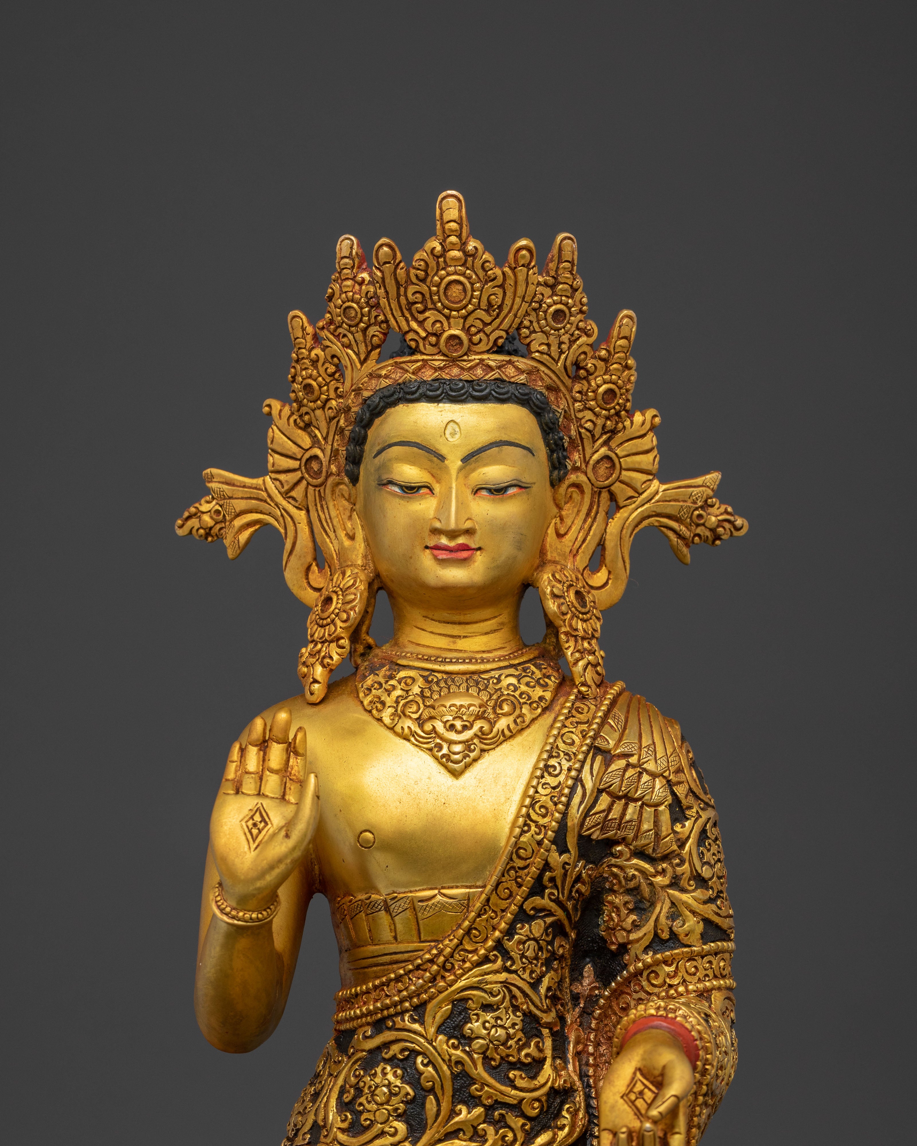 Dipankara Buddha Spiritual Golden Statue: Radiant Grace