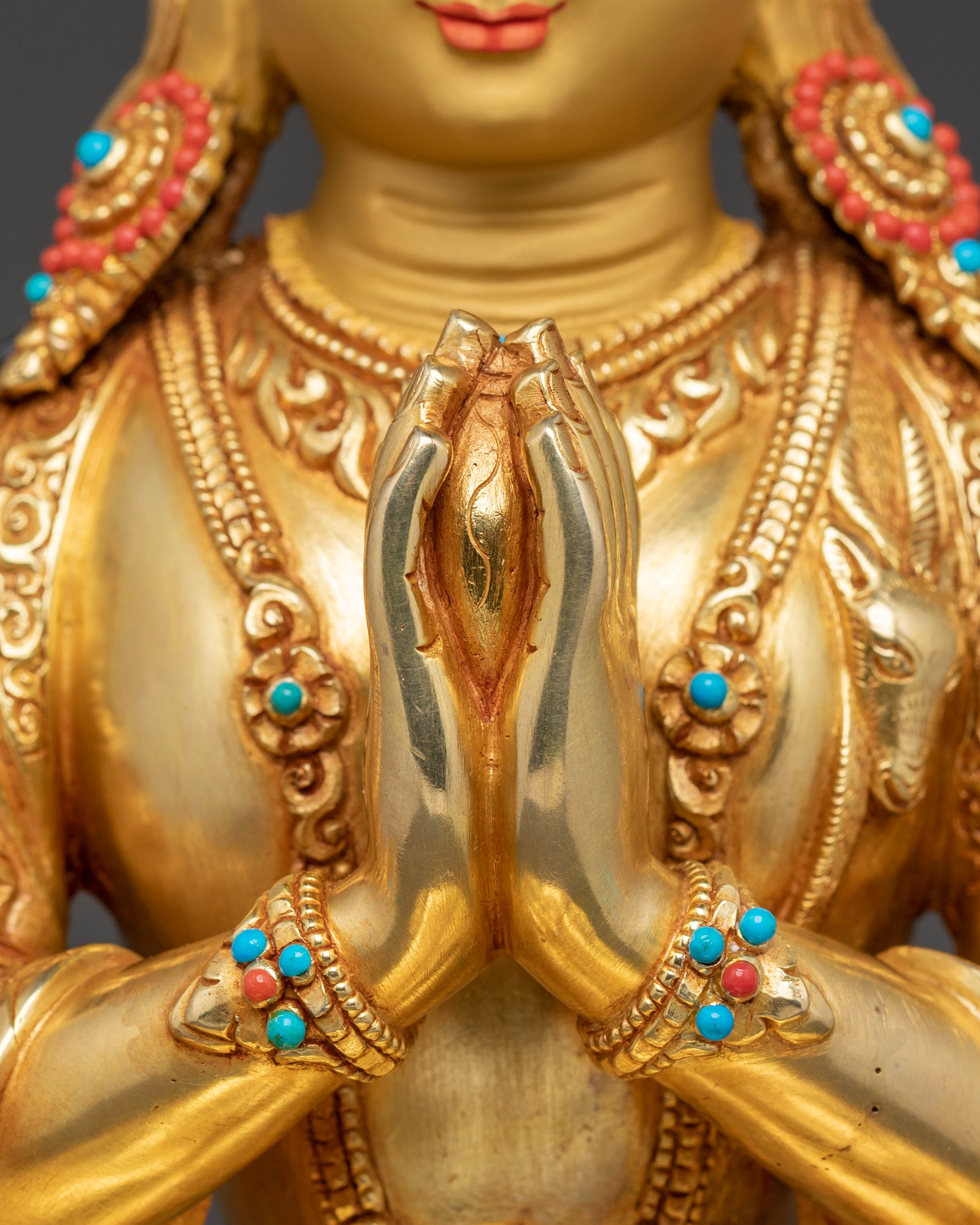Chenrezig Compassion Statue | Handcrafted 24K Gold Gilded