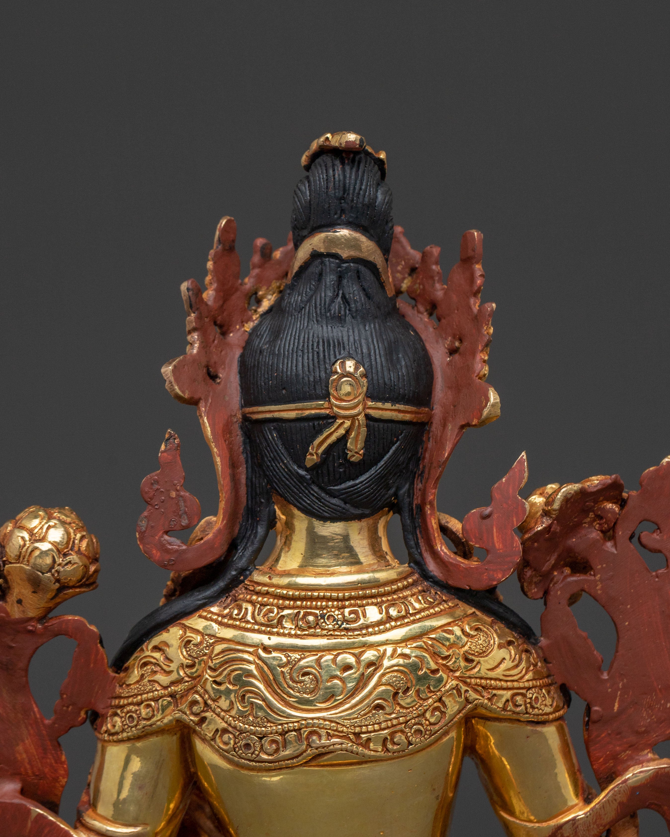 Green Tara Fearless Guardian Statue - 24K Gold Gilded