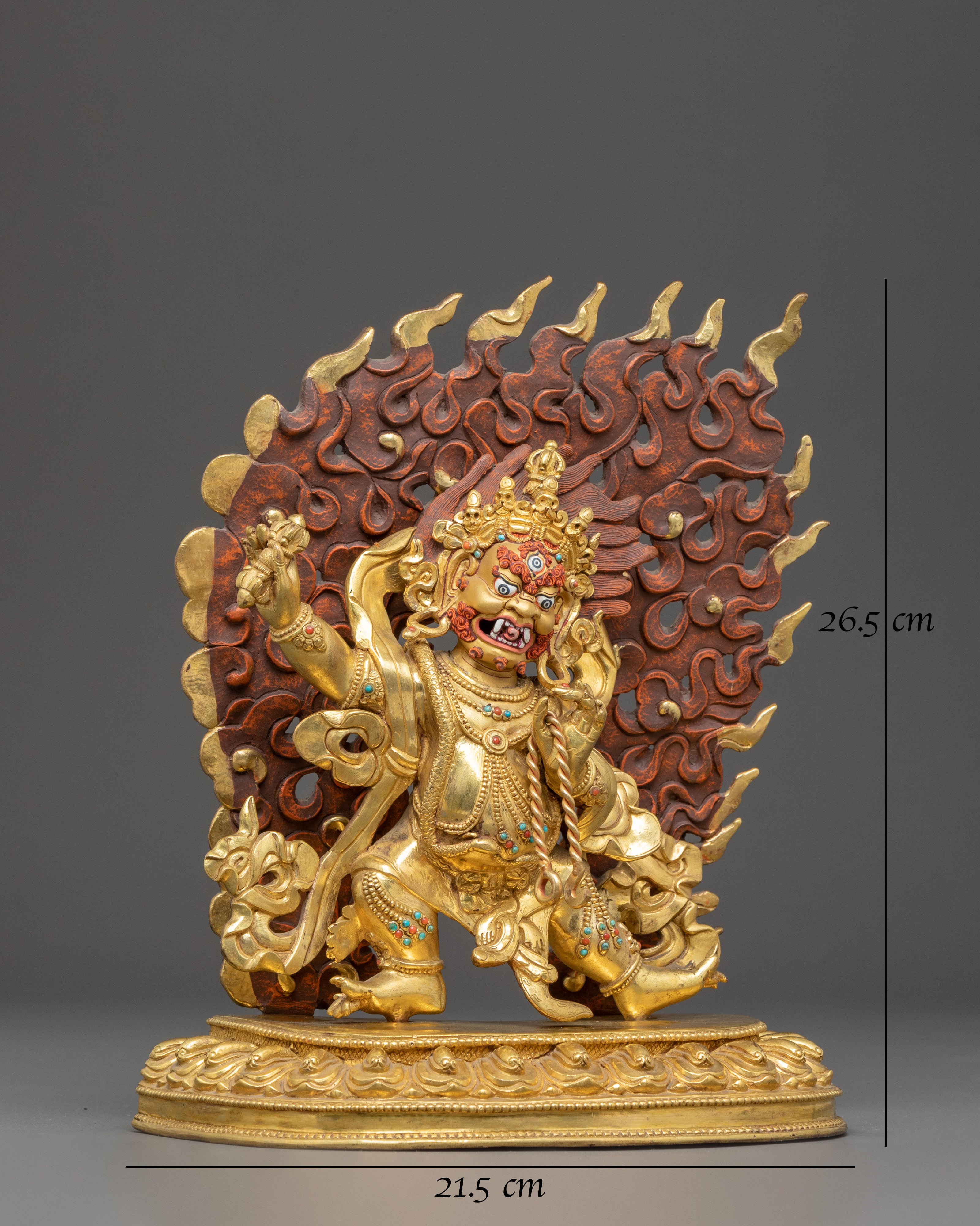 Golden Vajrapani Handmade Statue of Protection | Fierce Guardian