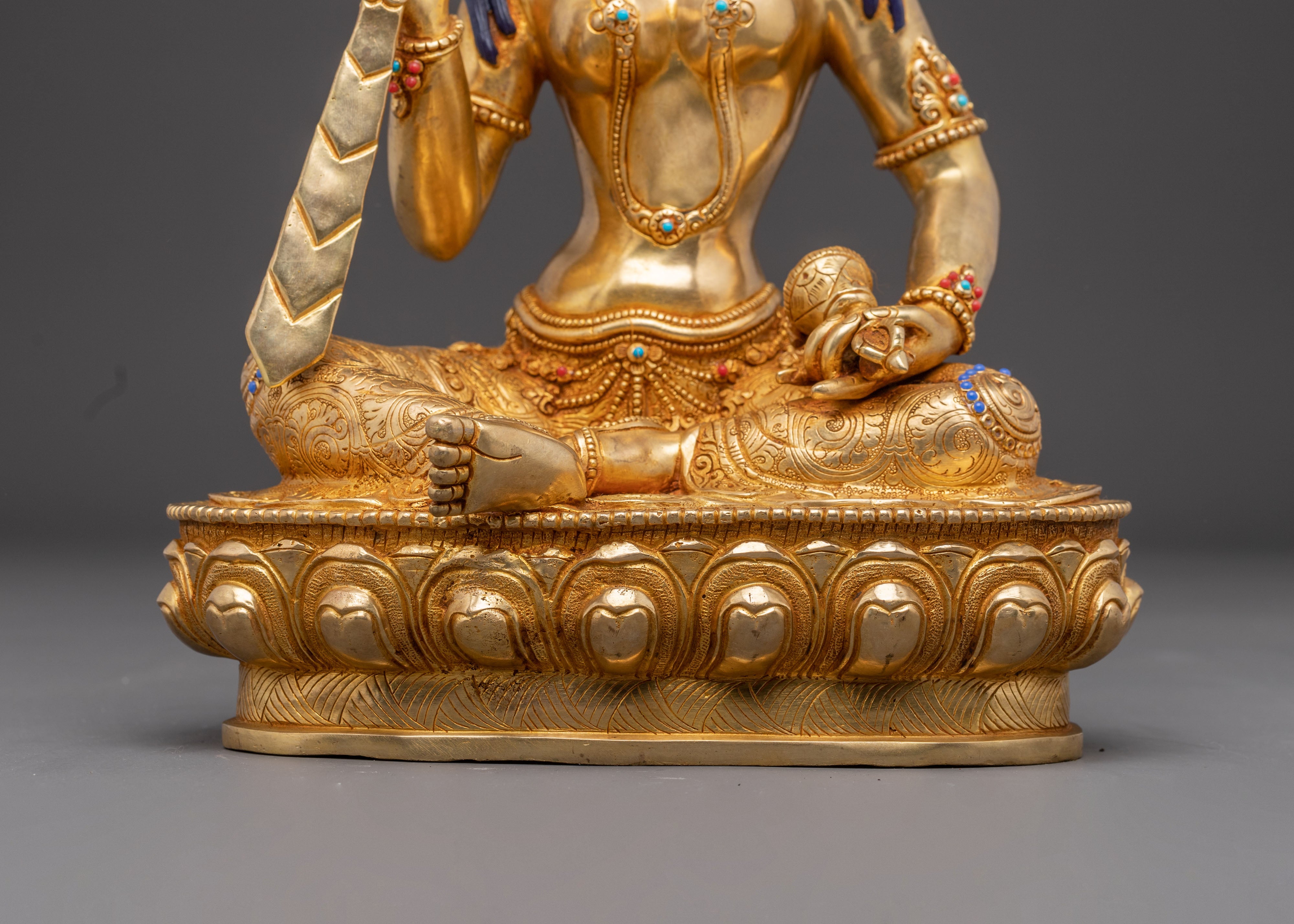 Sitting Machig Labdron Statue: Tibetan Master of Chod