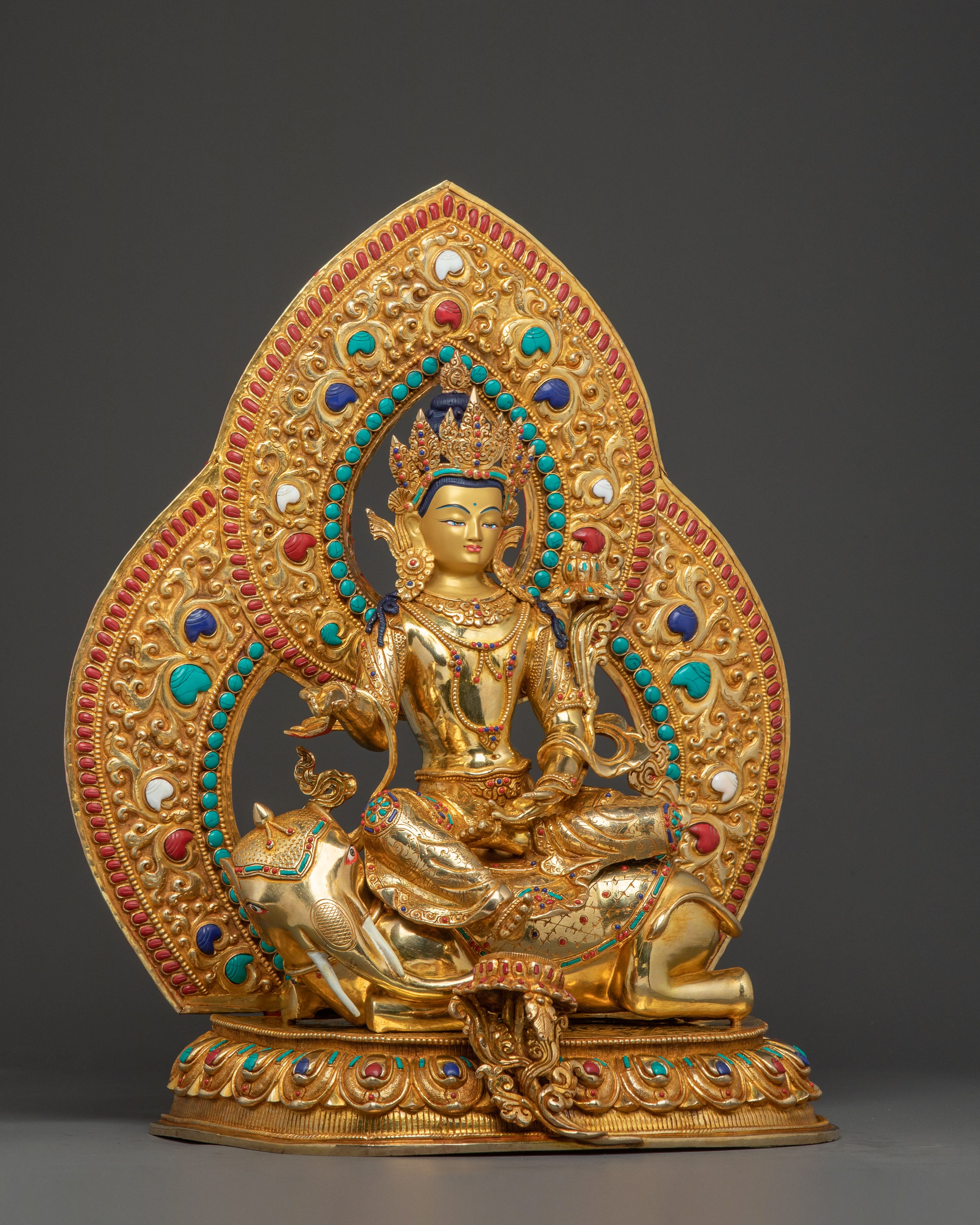 Simhanada Manjushri and Samanthabhadra Statue Set | Nepali Artistry