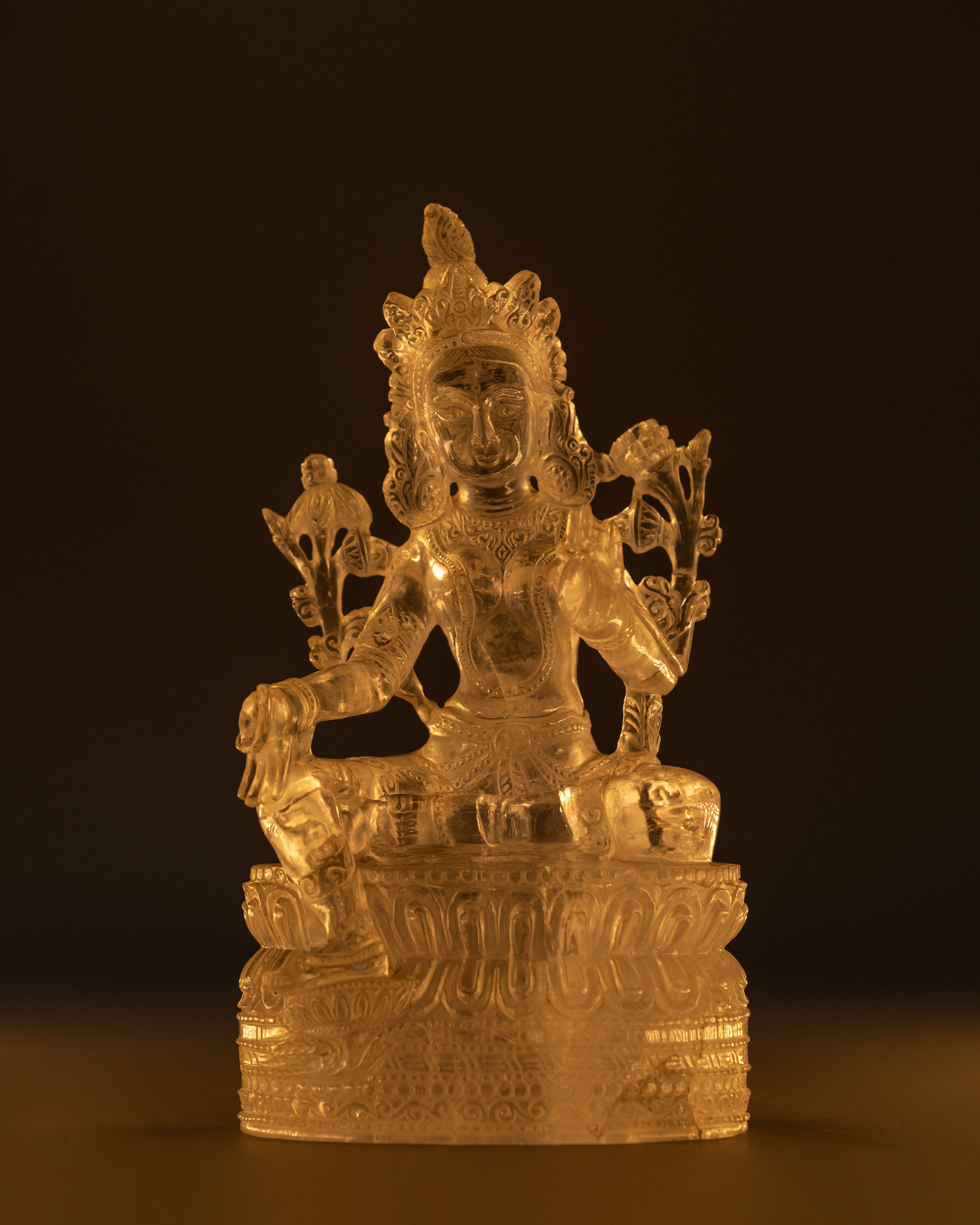 Green Tara Crystal Statue: Peaceful Figure