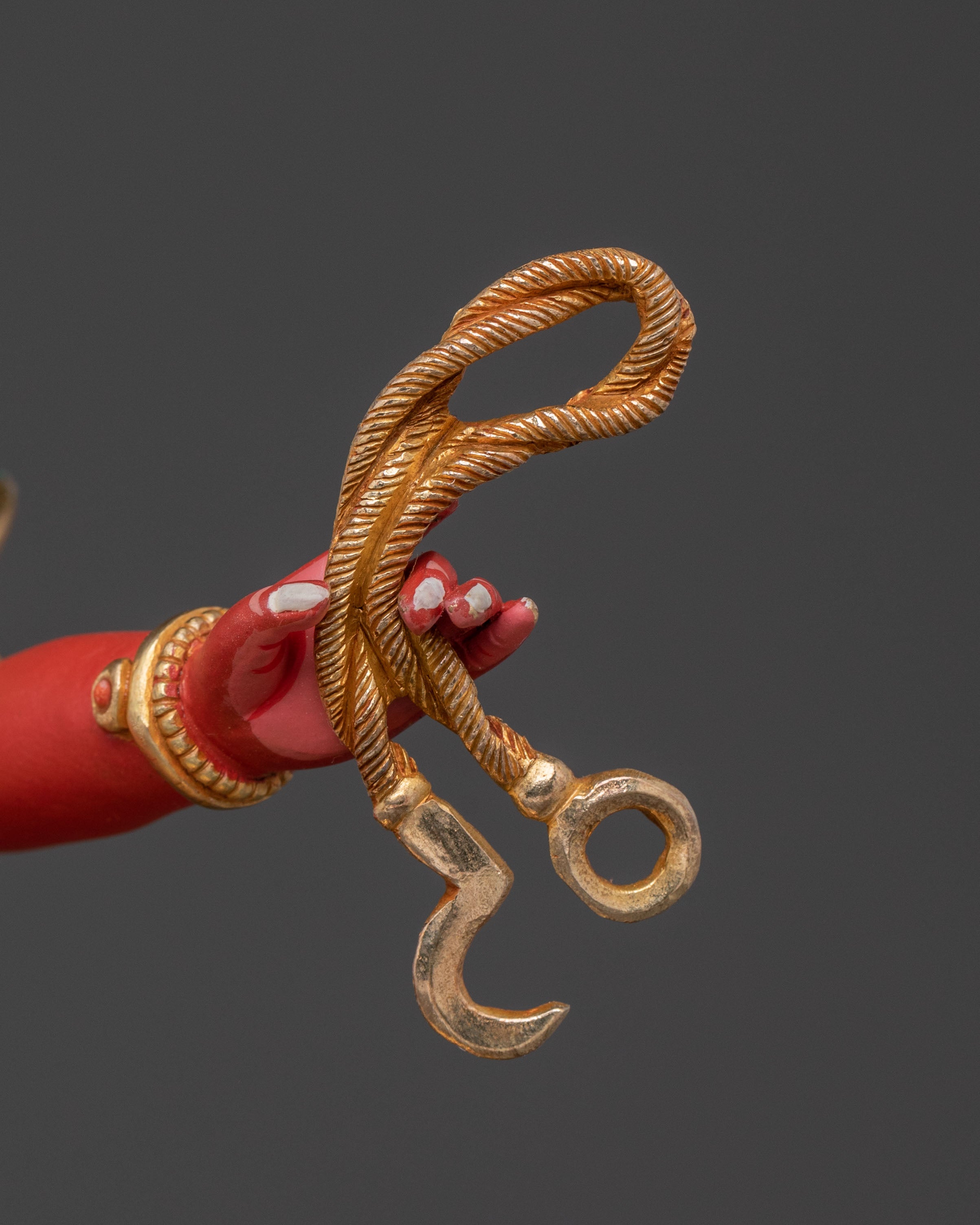 Red Dzambhala Spiritual Statue: Himalayan Handcrafted Artwork