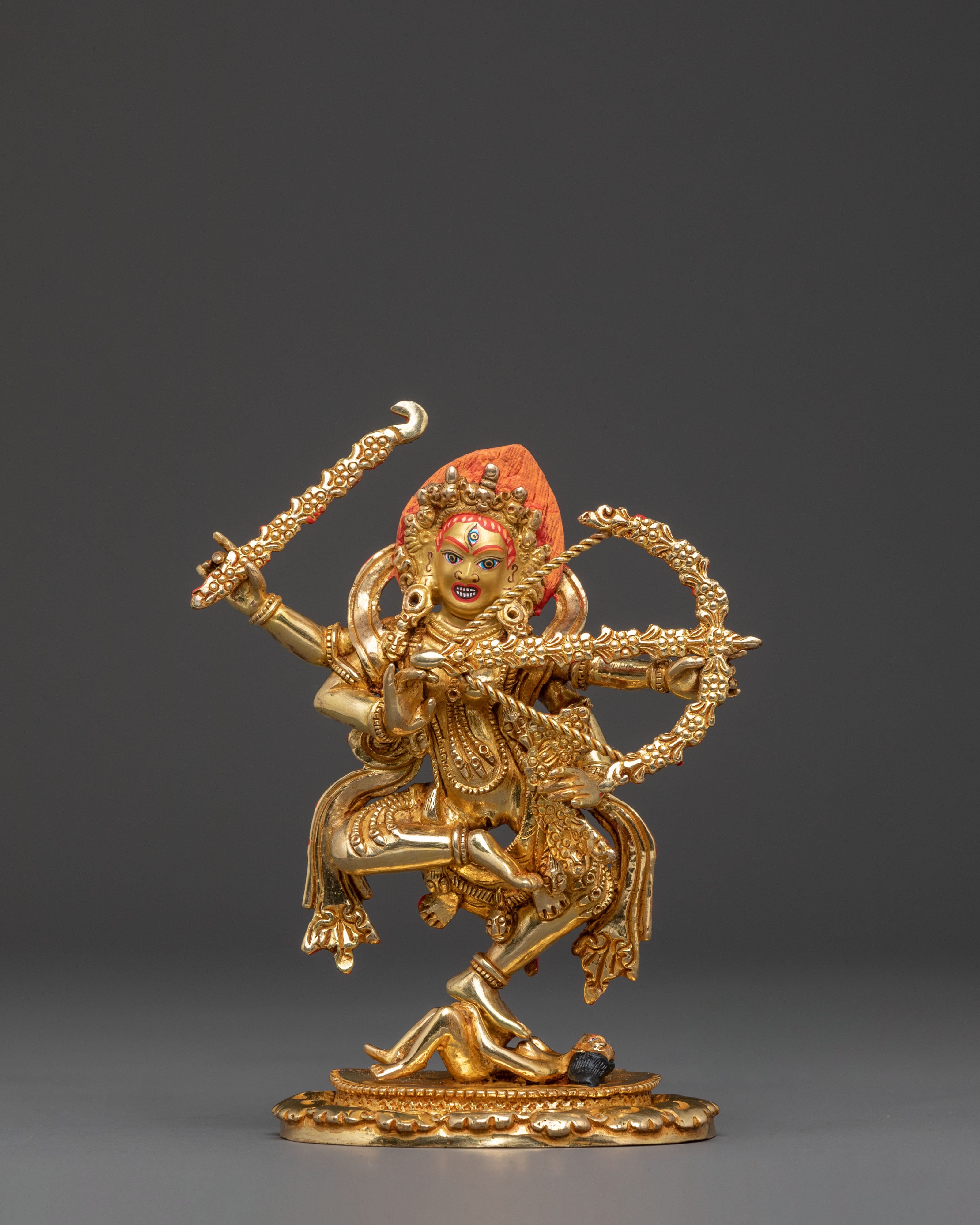 Goddess of Attraction Kurukulla Statue - Hand-Gilded Copper Art
